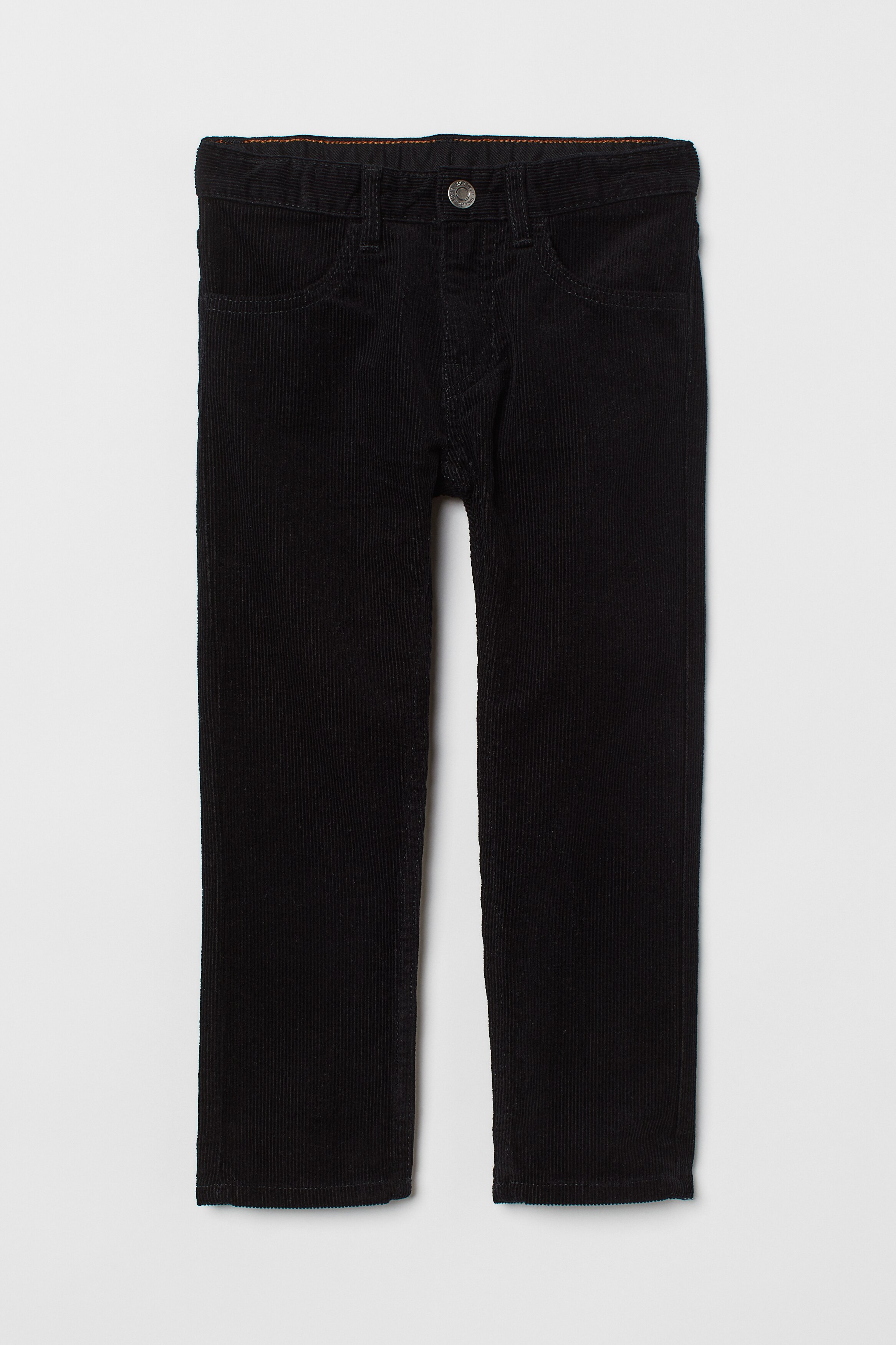 Slim Fit Corduroy Pants - Black - Kids | H\u0026M US