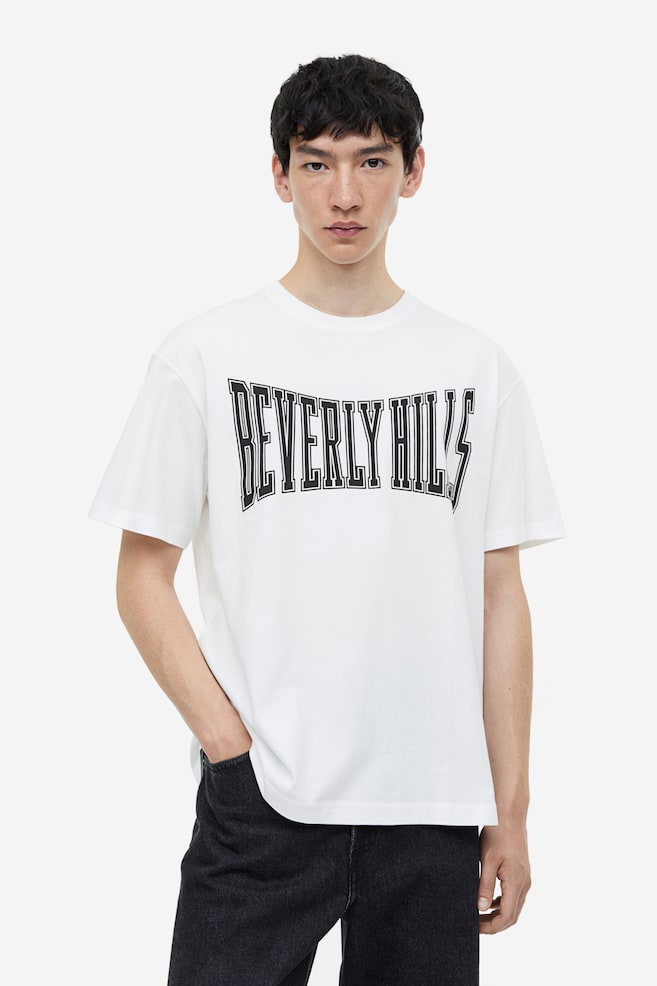 T-Shirt mit Print Relaxed Fit - Weiß/Beverly Hills/Weiß/Always Forward - 1
