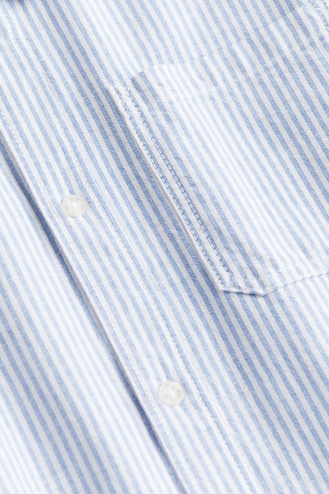 Bomullsskjorte - Lys blå/Stripet/Hvit/Klarblå/Sort - 5