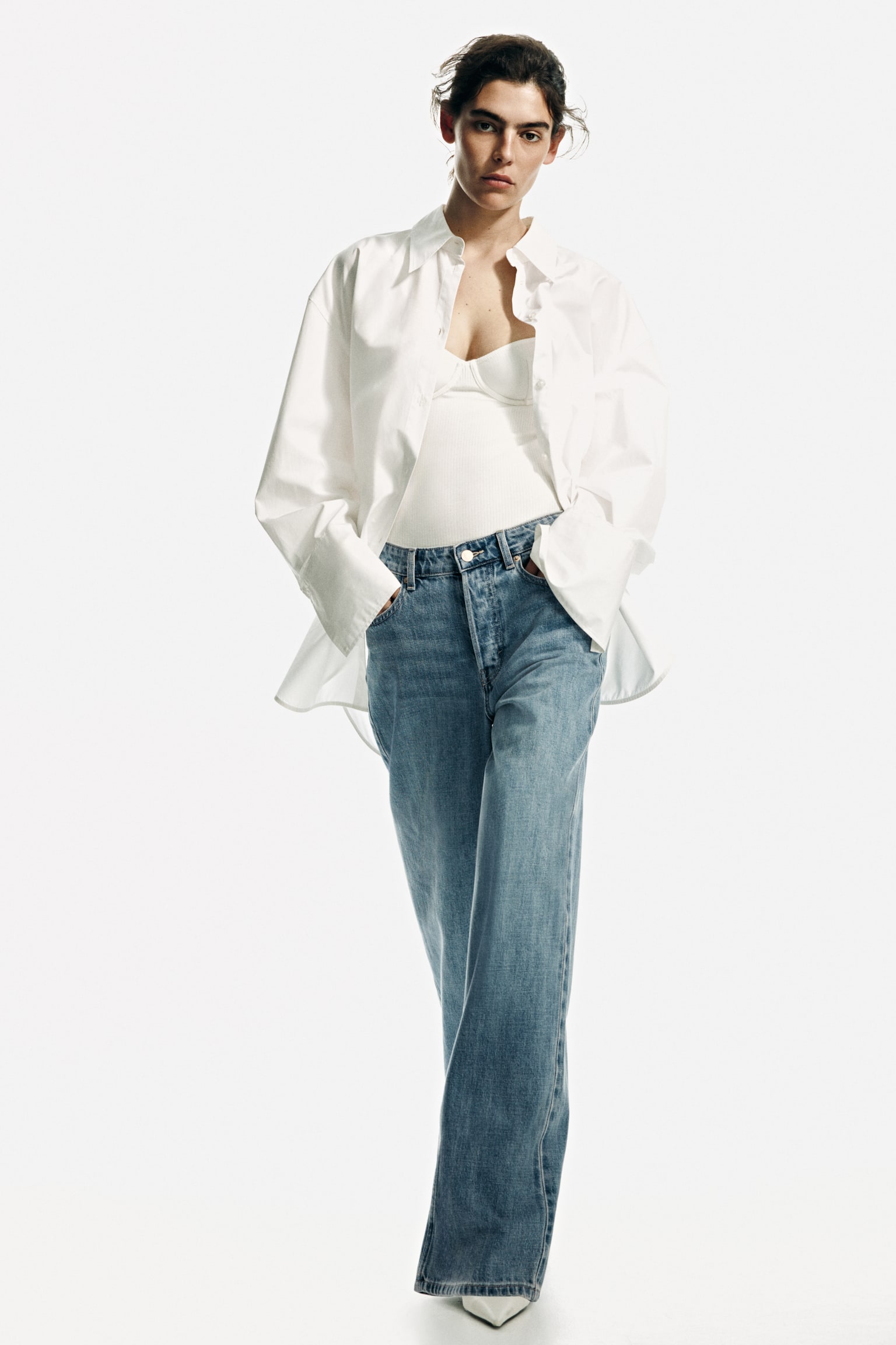 Wide Regular Waist Jeans - Bleu denim clair - 8