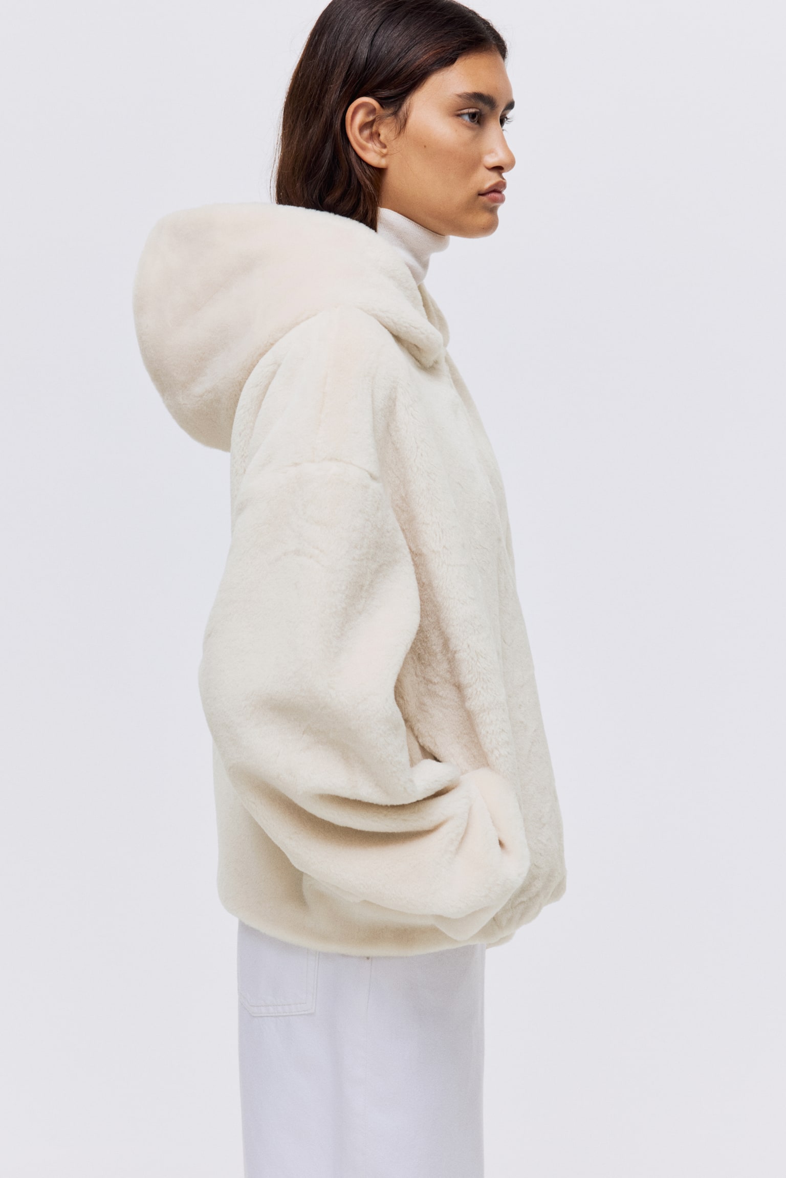 Zip-through hoodie - Cream - 5
