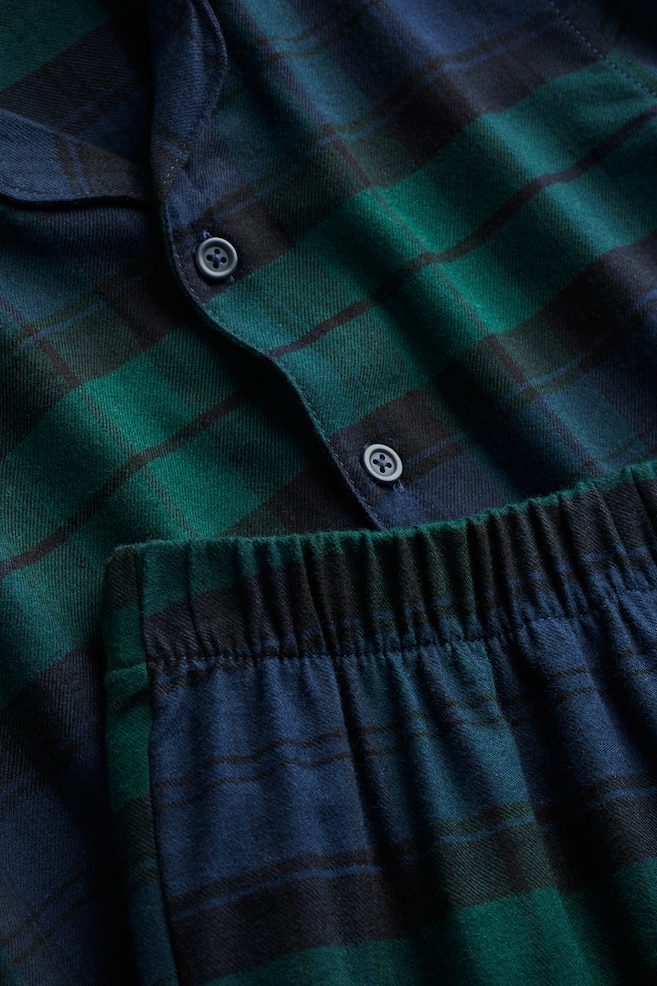 Pyjama en jersey de coton - Bleu foncé/carreaux - 2
