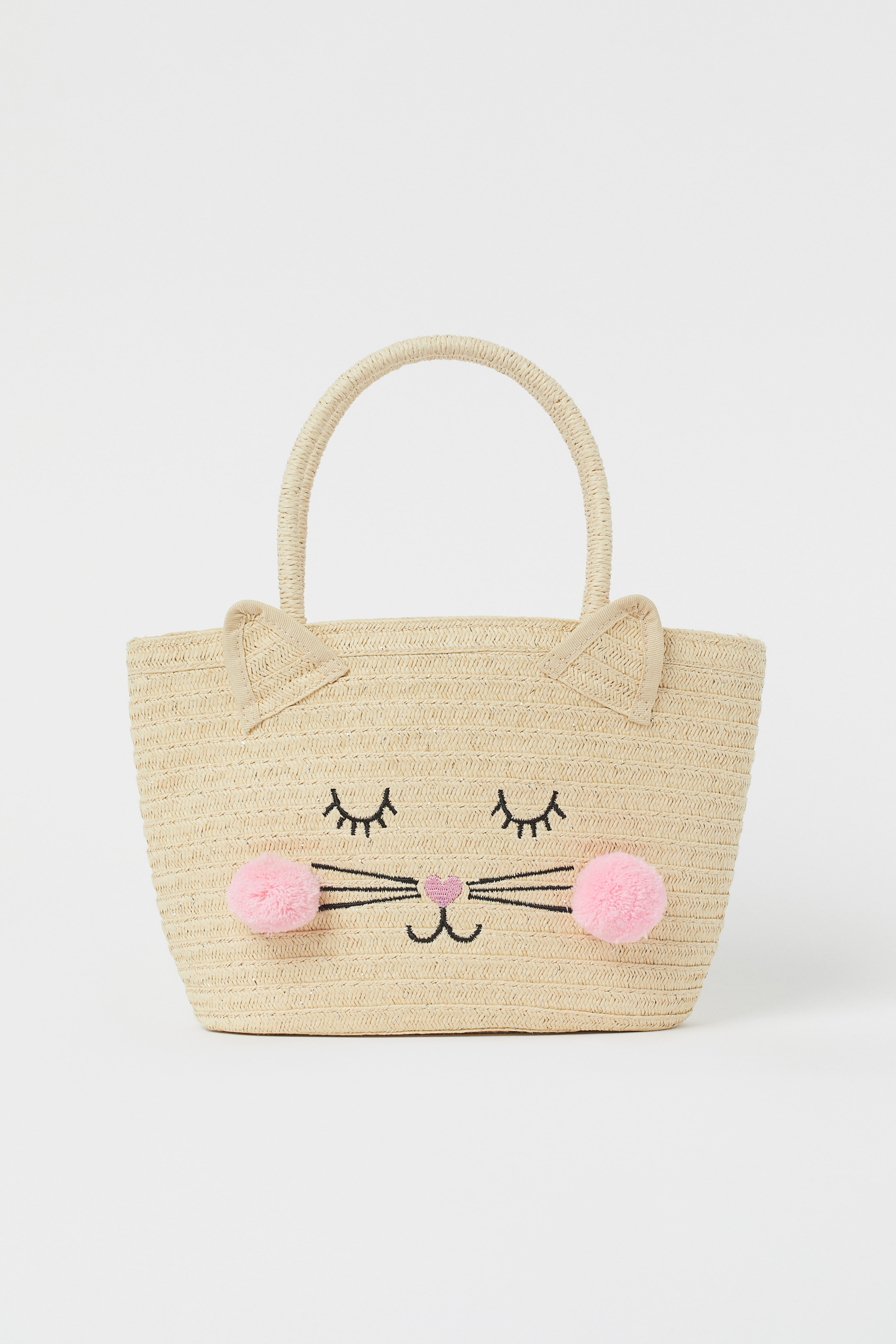 Appliqued Straw Bag