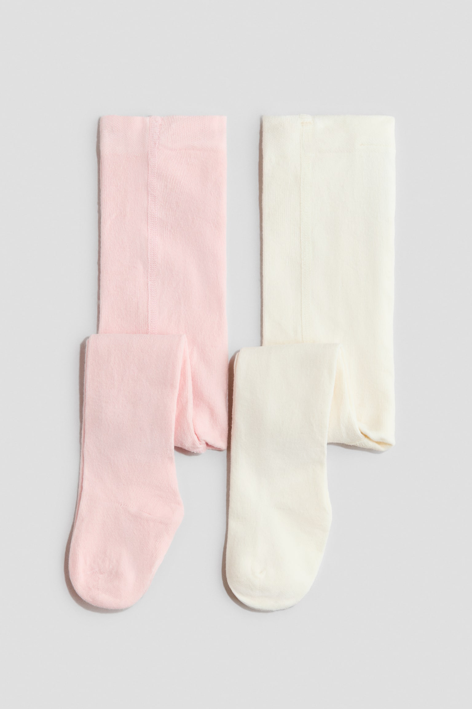 2-pack Tights - Light pink/white/White/Beige/light beige/Gray/light gray/Beige melange