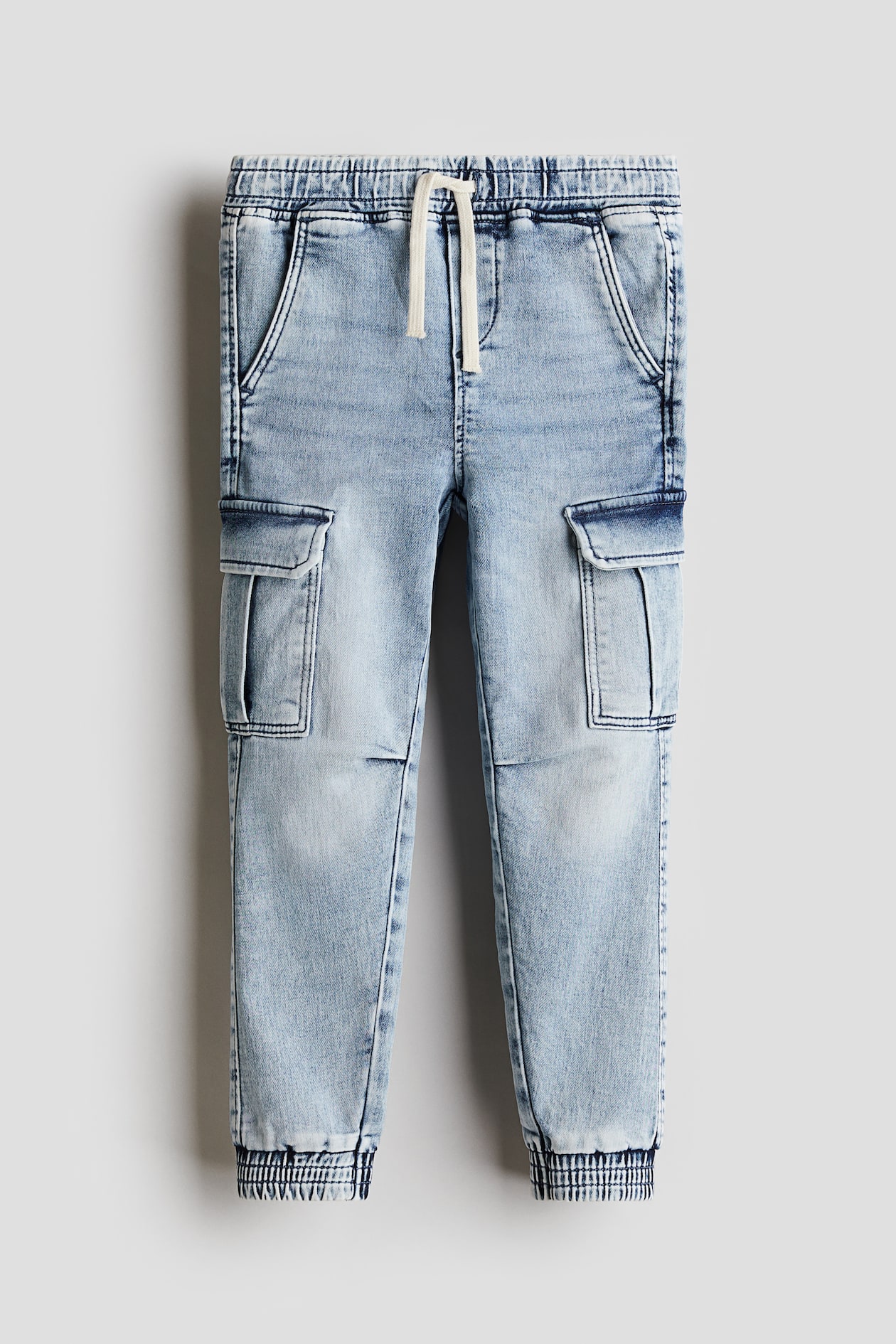 Nautinati Boys' Bear Patch Denim Cargo Style Joggers