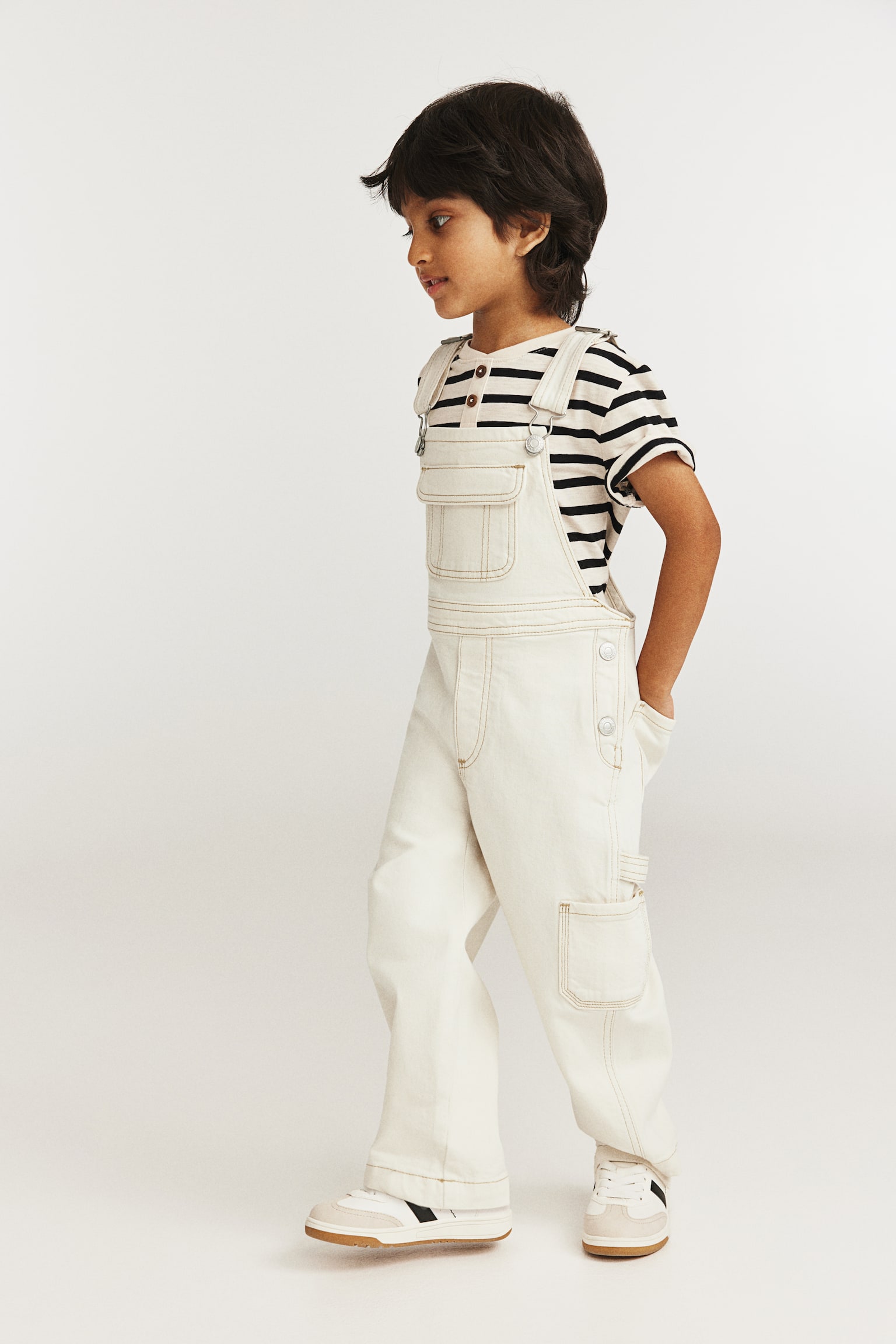 Denim Dungarees - White/Denim blue - 4