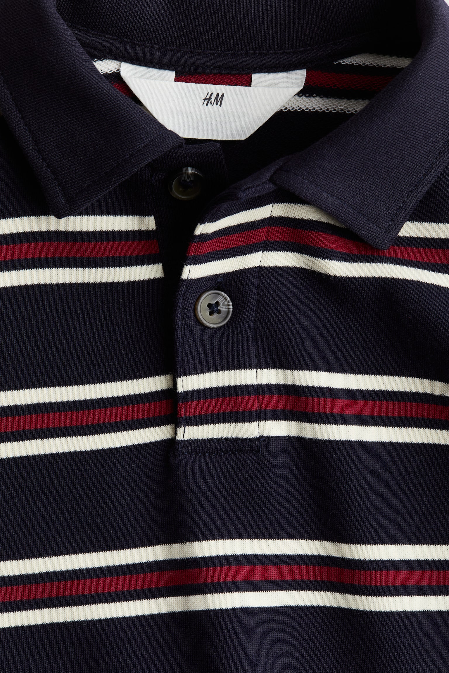 Polo sweatshirt - Dark blue/Striped - 4