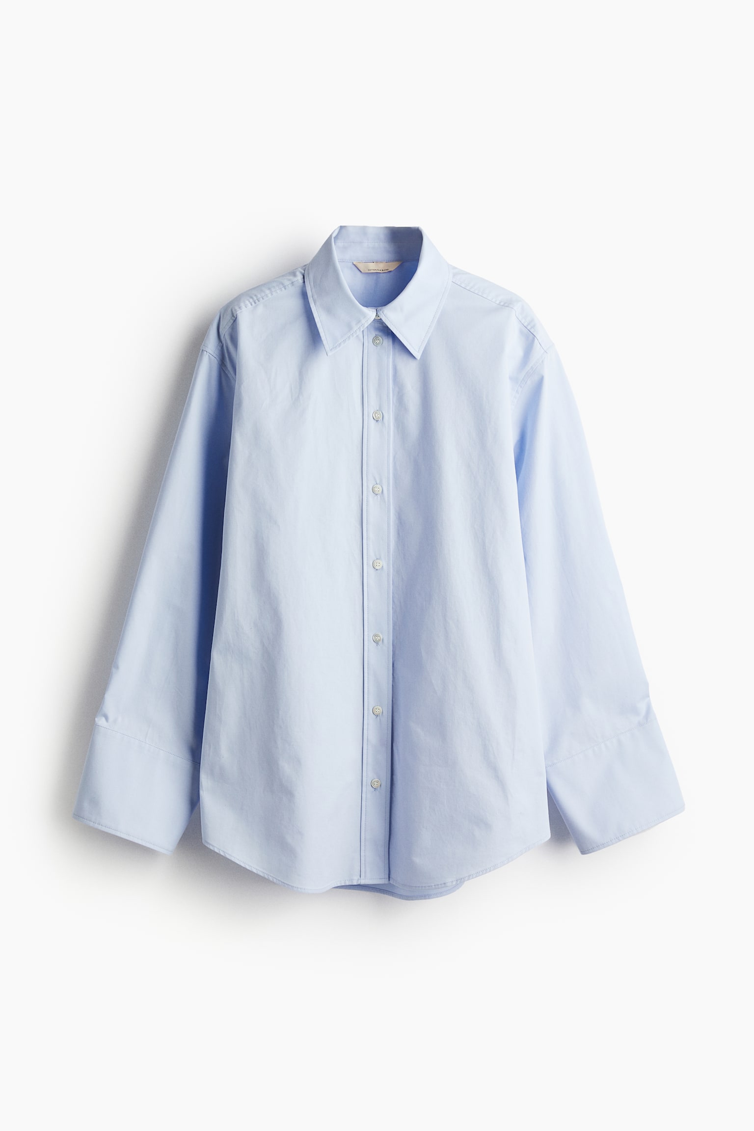 Silk-blend shirt - Light blue/White - 1