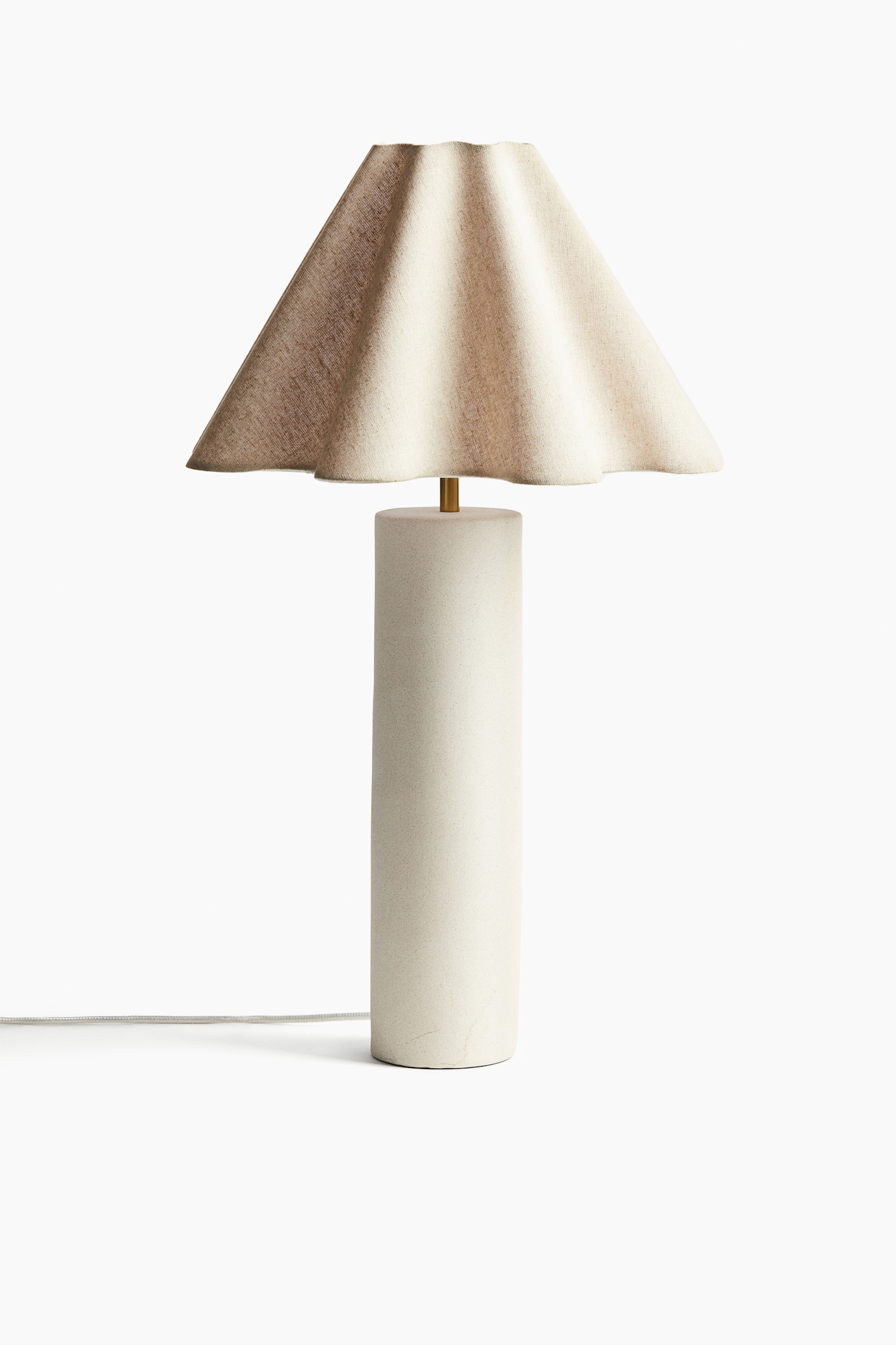 Lampenschirm aus Leinenmix - Hellbeige/Weiss - 3