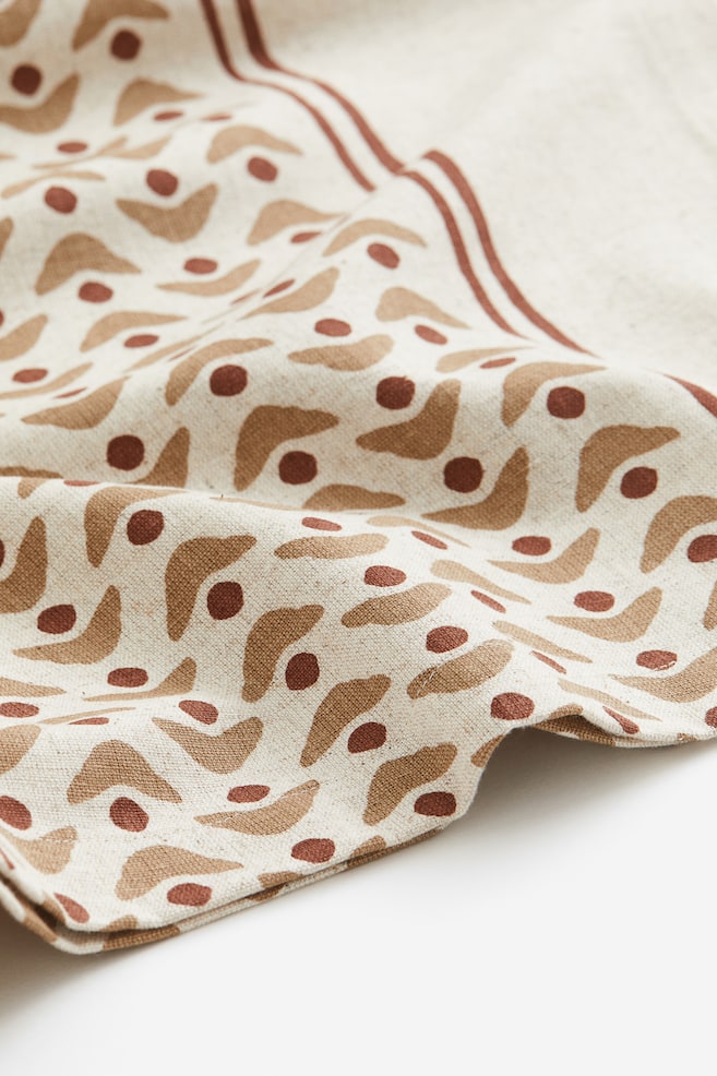 Linen-blend tablecloth - Beige/Patterned - 3