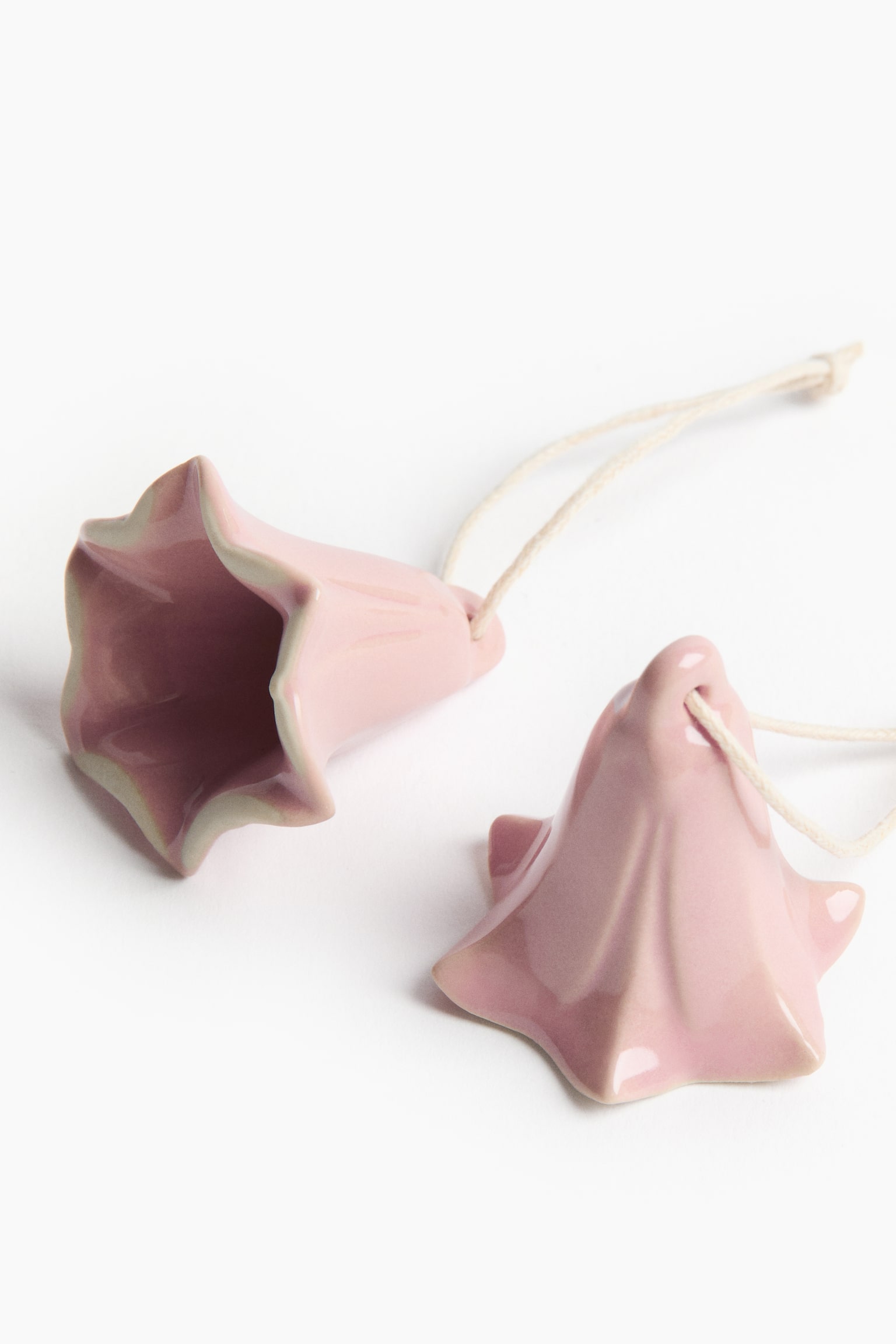 2-pack stoneware Easter decorations - Light dusty pink/Light yellow/White - 4