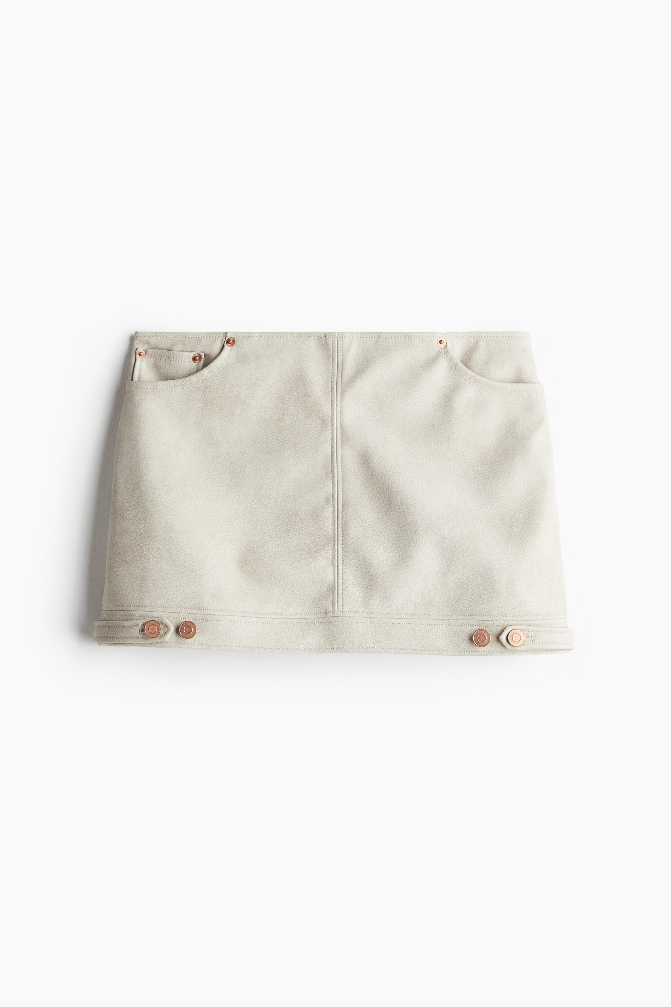 Ladies - Light beige Coated mini skirt - Size: 10  - H&M