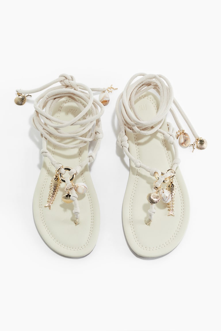 Pendant-detail sandals Cream Ladies H&M GB
