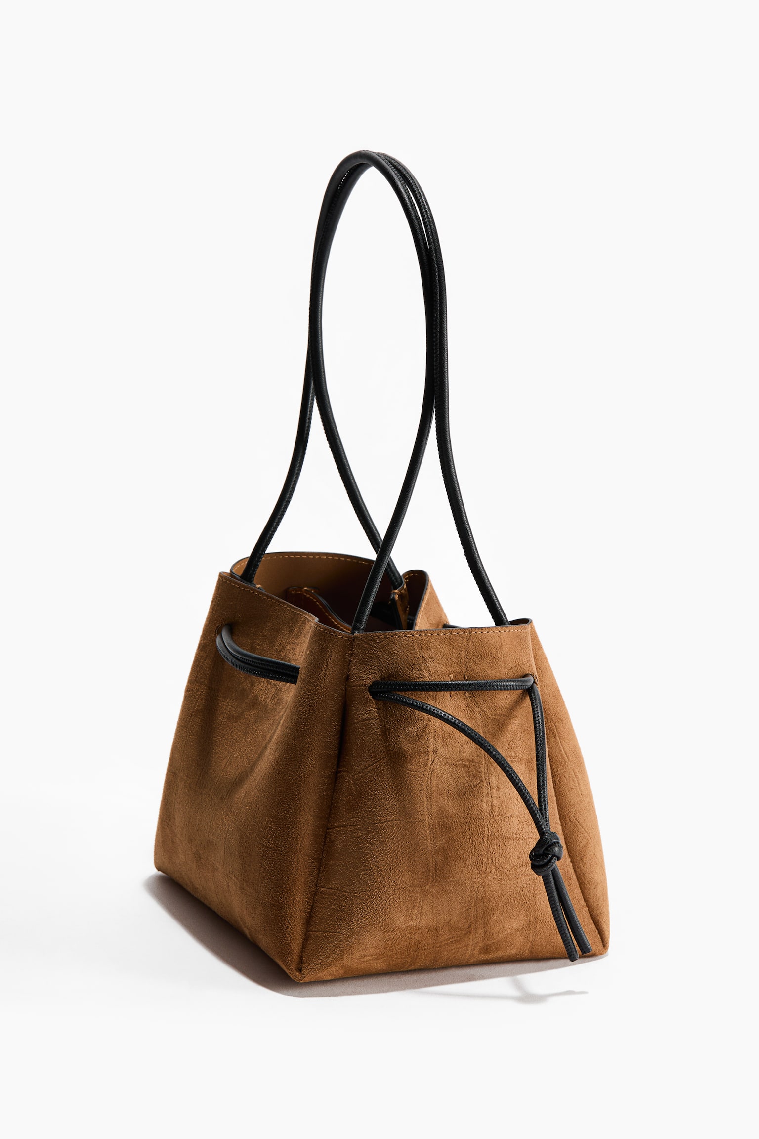 Drawstring-detail shoulder bag - Brown/Dark brown/Beige - 6