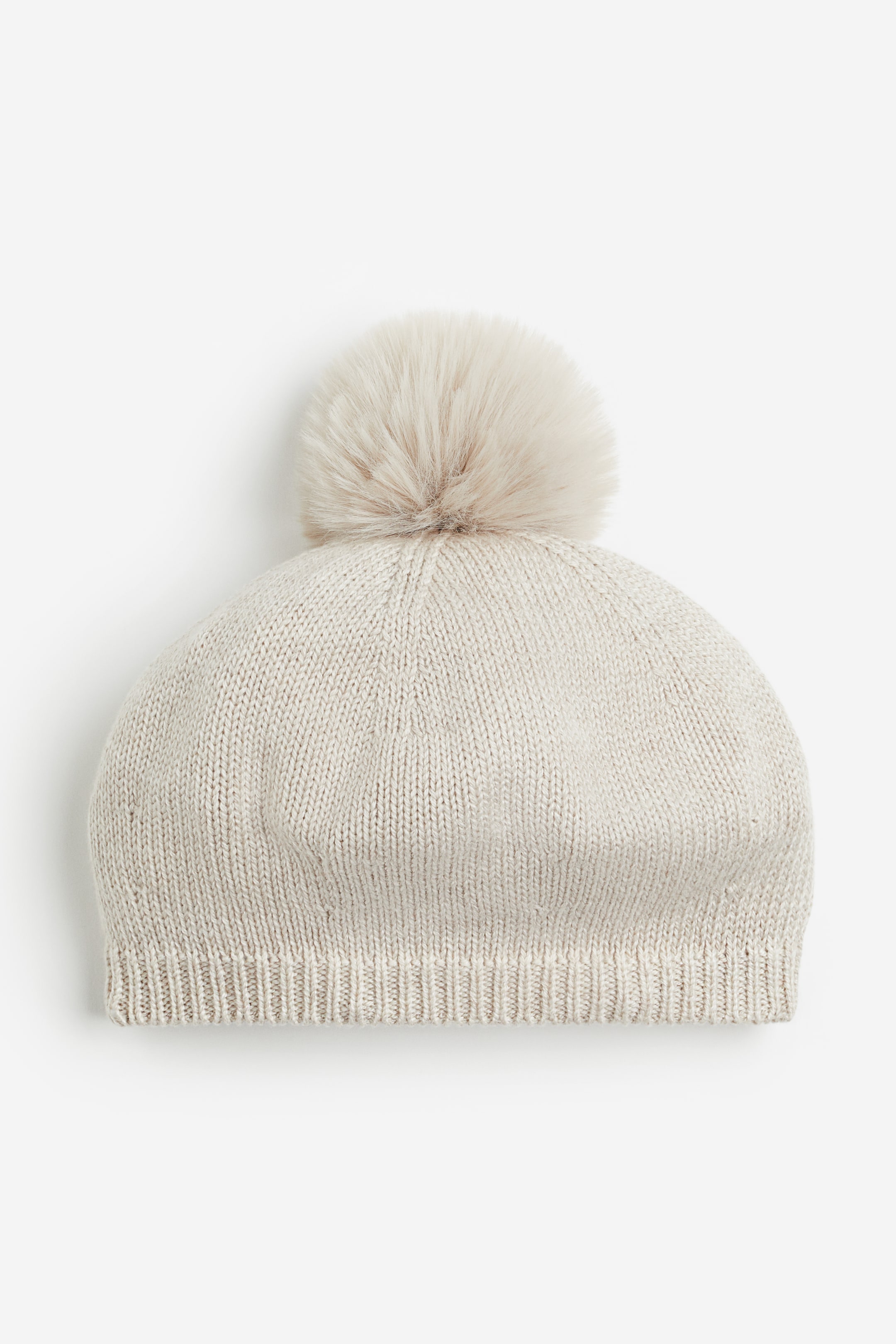 Knit Pompom Beret