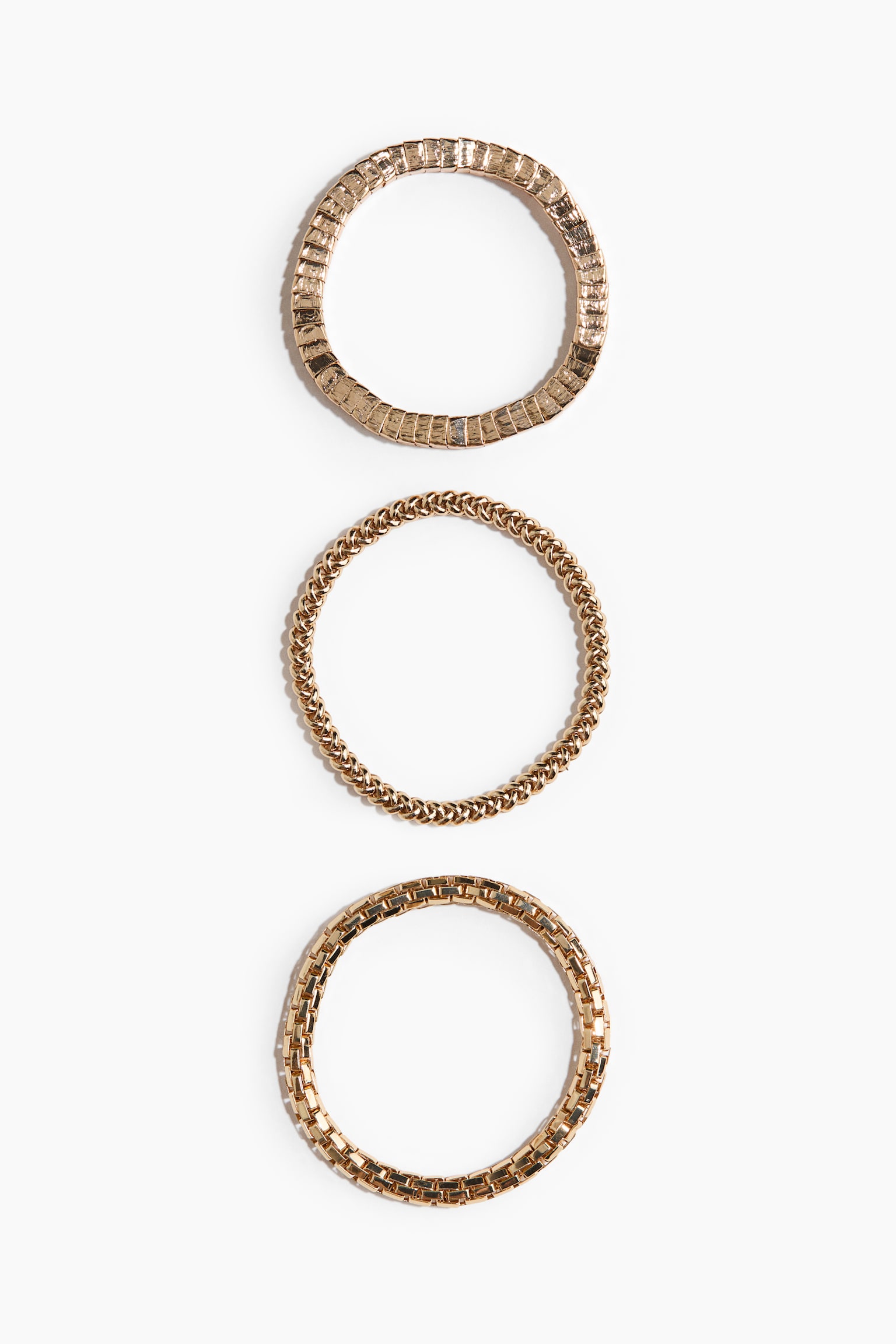 3-Pack Chunky Bracelets - Gold-colored - 1