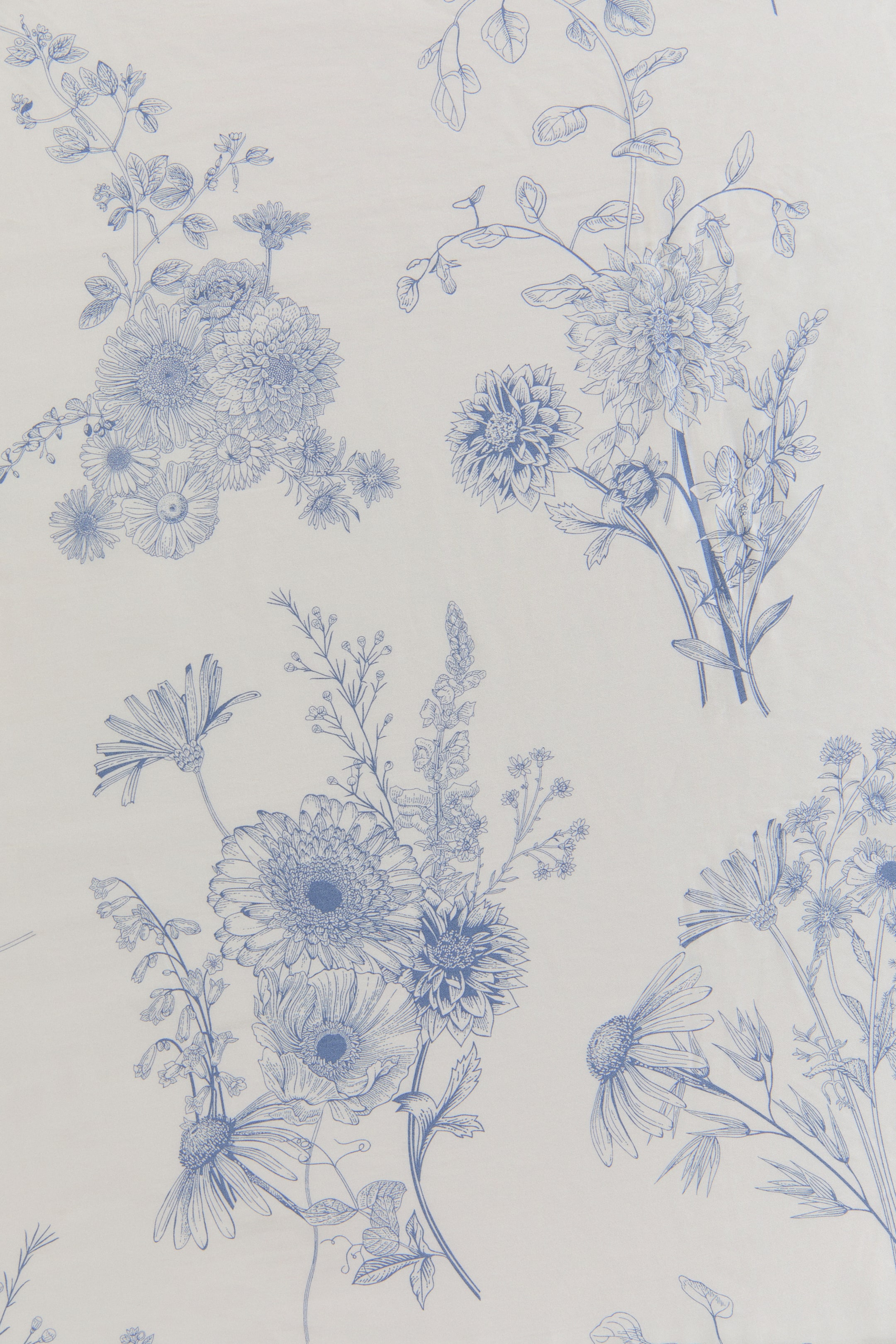 Agrandir l'image: Drap-housse en satin à motif - Blanc/bleu/fleuri - Home All | H&M FR 2