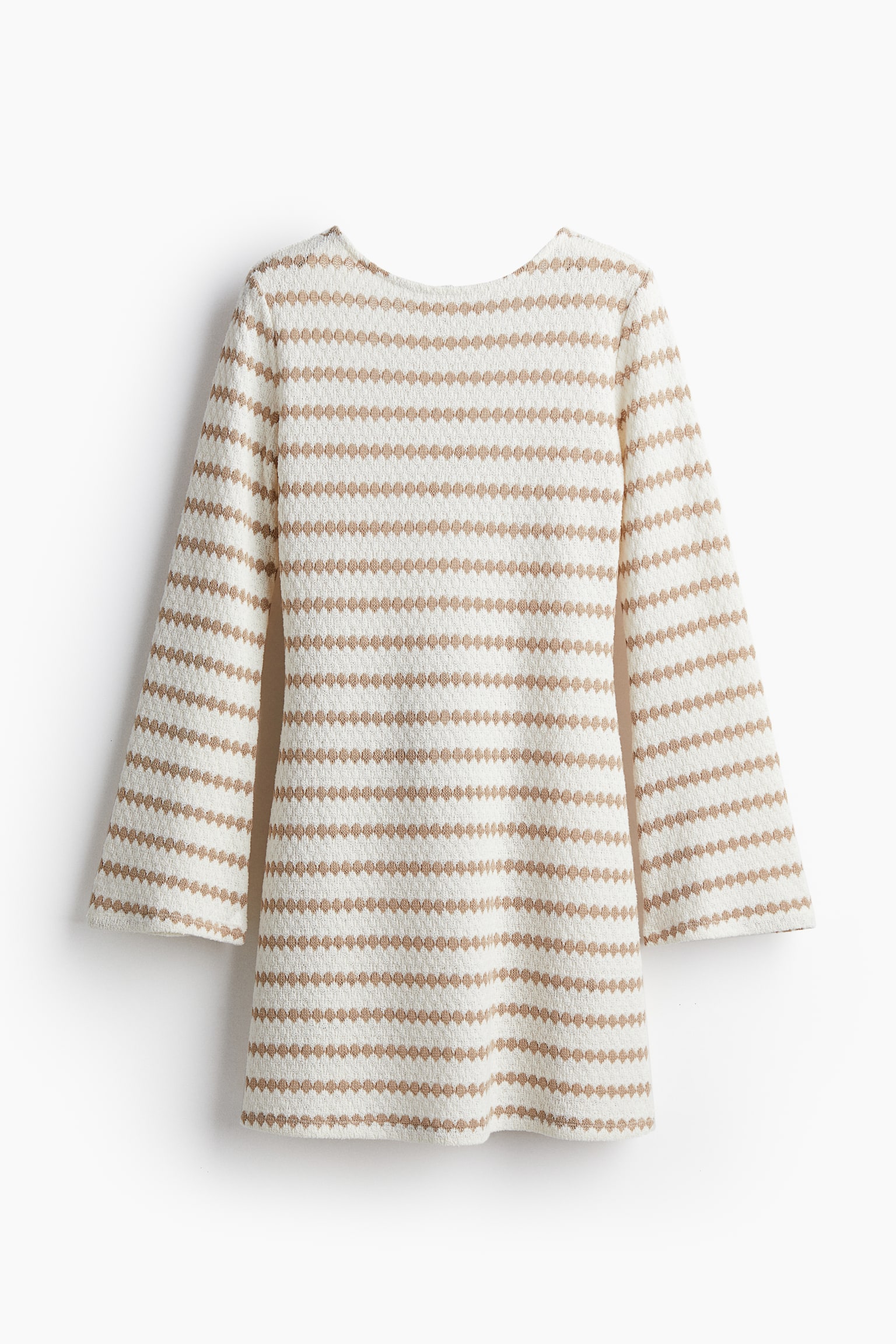 Open Back Knit Dress - Beige/White/Gold colour/Black/Cream/Light beige - 2