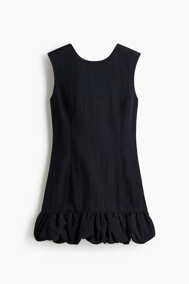 Bubble-Hem Dress - Black/Light pink - 1