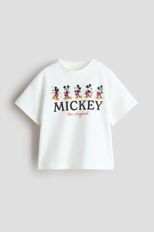 Printed cotton T-shirt - White/Mickey Mouse/Mint green/Mickey Mouse/Beige/The Lion King/Light blue/Mickey Mouse/White/Star Wars/Light blue/Snoopy - 1