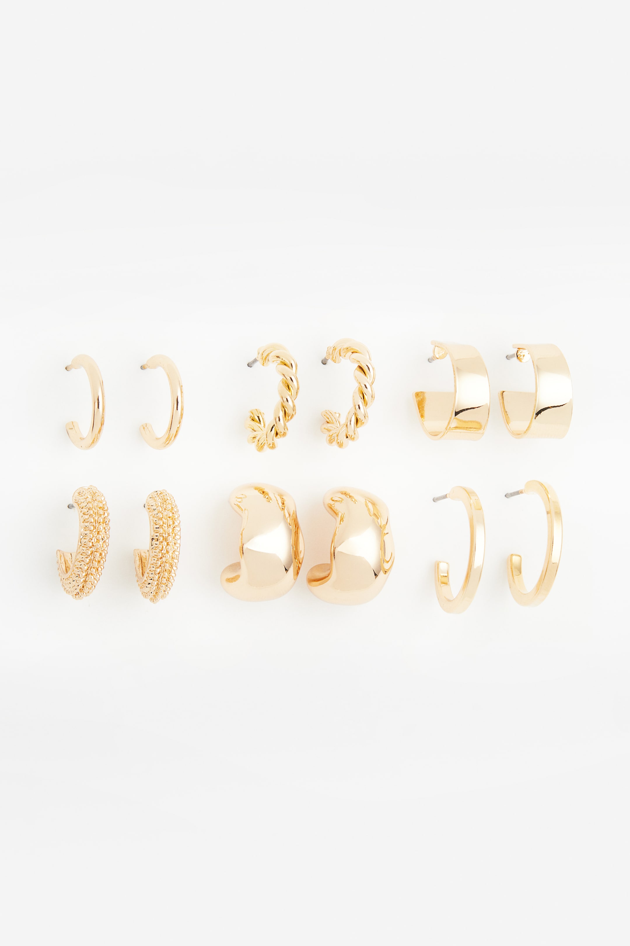 View larger image: 6 pairs hoop earrings - Gold-coloured - Ladies | H&M IN 1