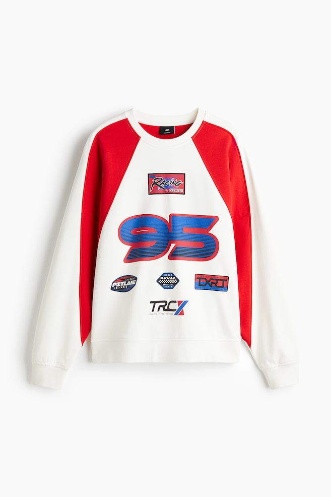 Bedrucktes Sweatshirt in Oversized Fit - Rot/TRCX - 1
