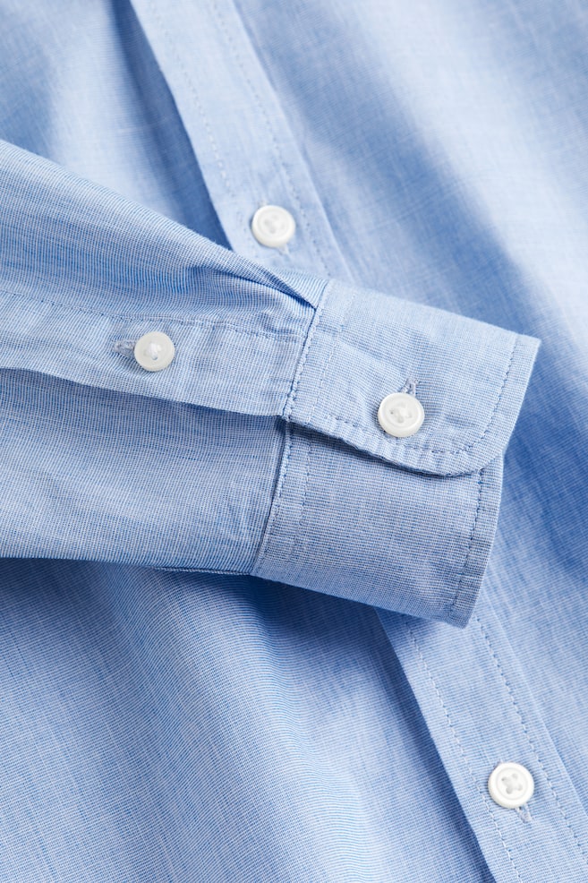 Chemise à manches longues en coton - Bleu clair/Blanc/Blanc/rayures noires/Beige/rayé/dc/dc - 3