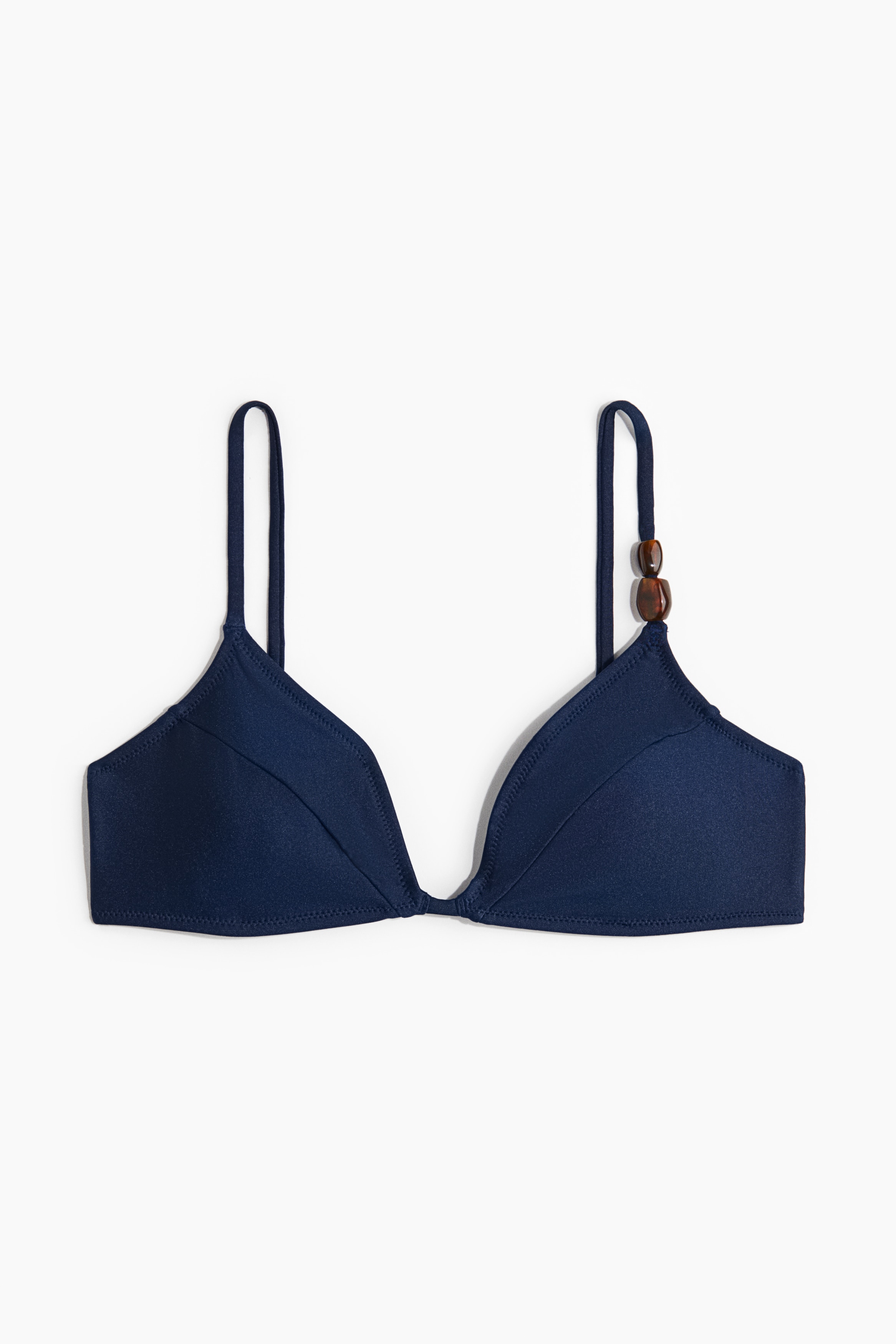 Padded Bikini Top - Navy blue/White