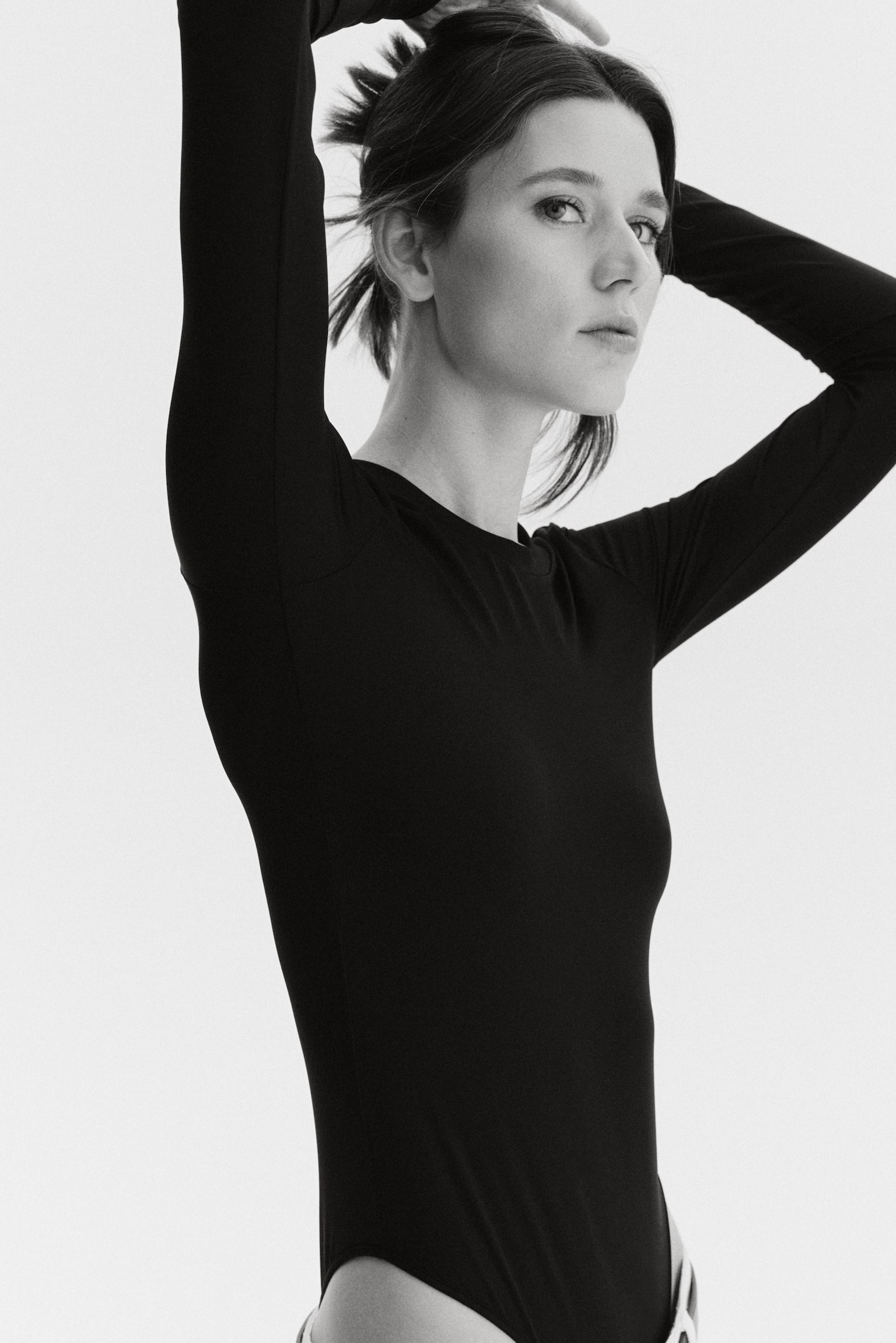 Long-sleeved microfibre body - Black/Truffle grey - 5