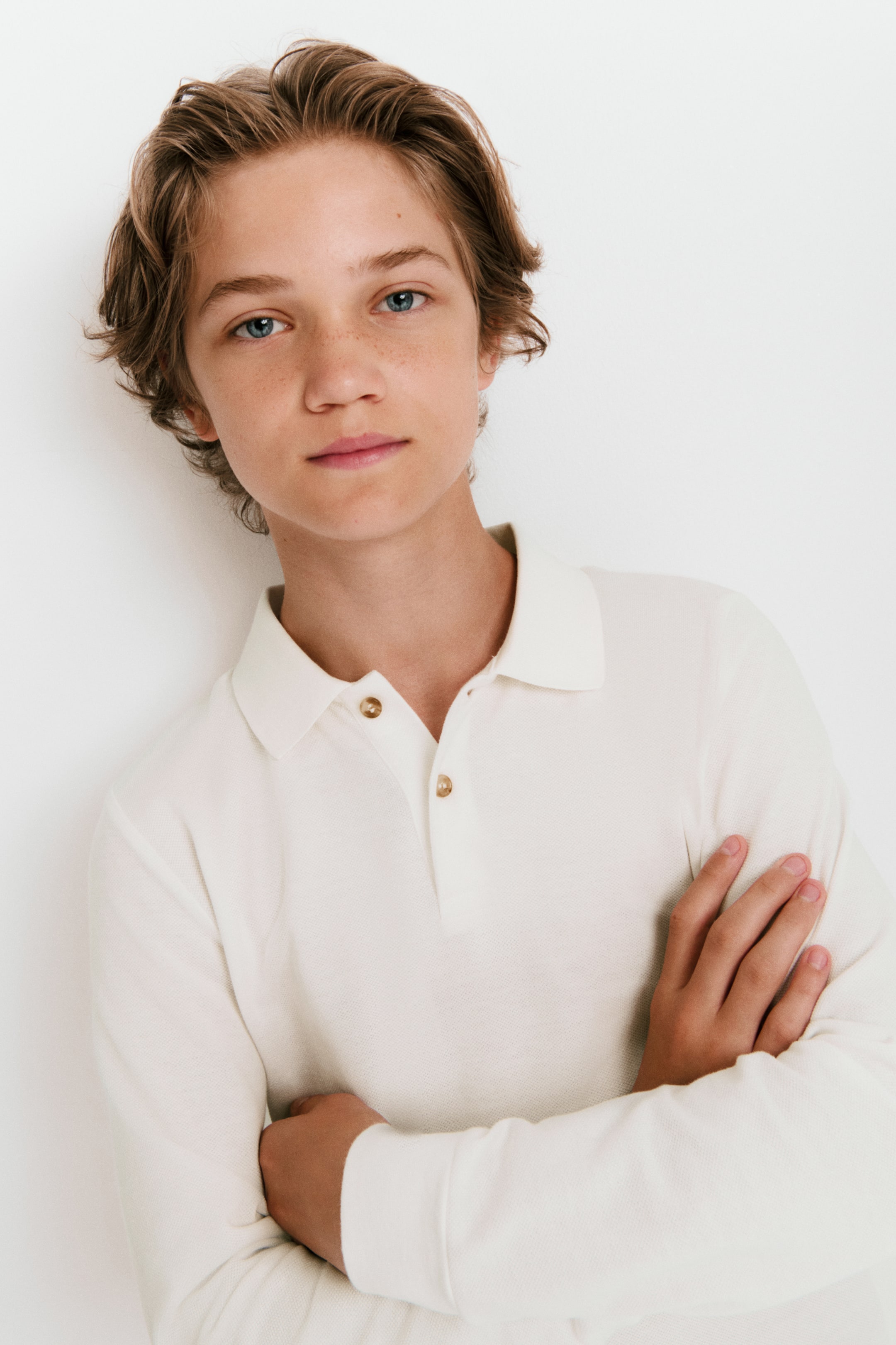 View larger image: Cotton piqué polo shirt - White - Kids | H&M MY 1