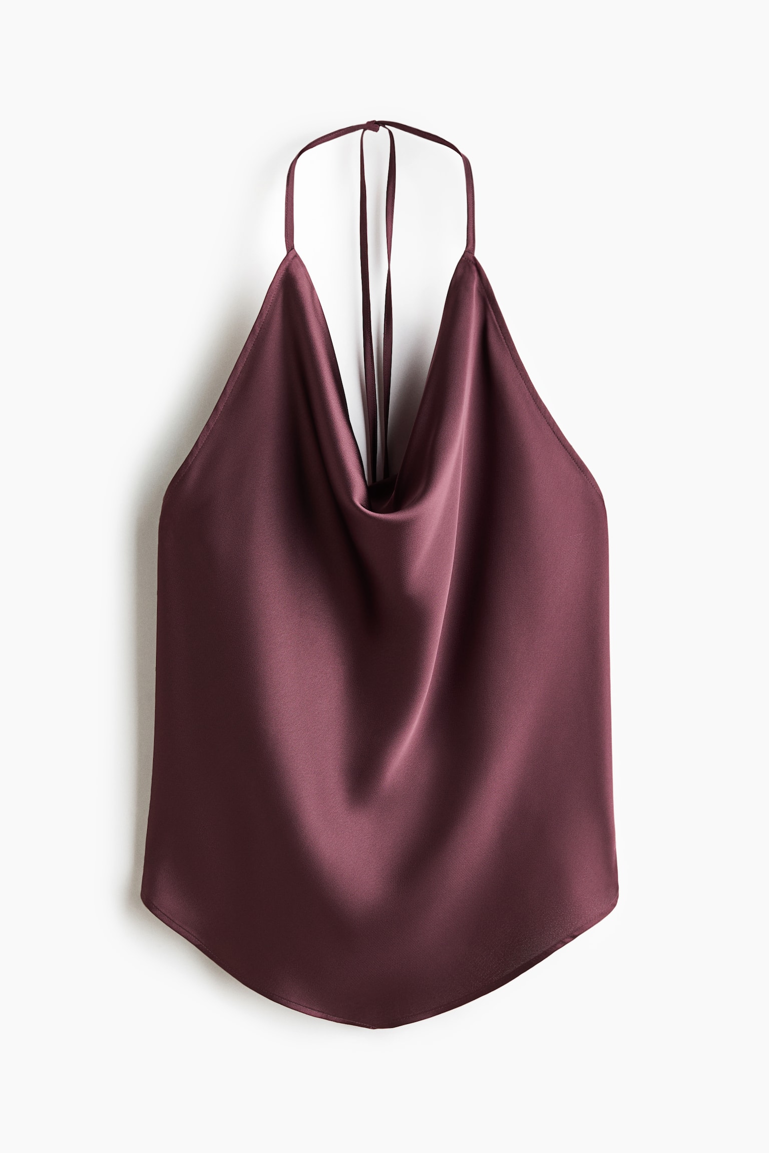 Женский топ H&M Tie-Back Halterneck Top, цвет: Пыльный фиолетовый — фото 1