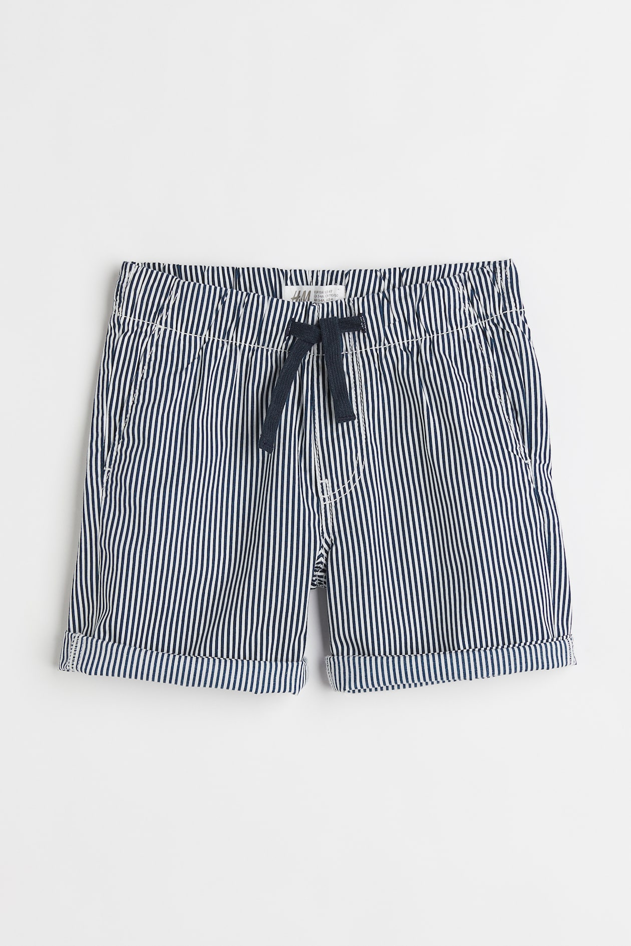 Cotton Shorts - Regular waist - Short - Navy blue/striped - Kids | H&M US