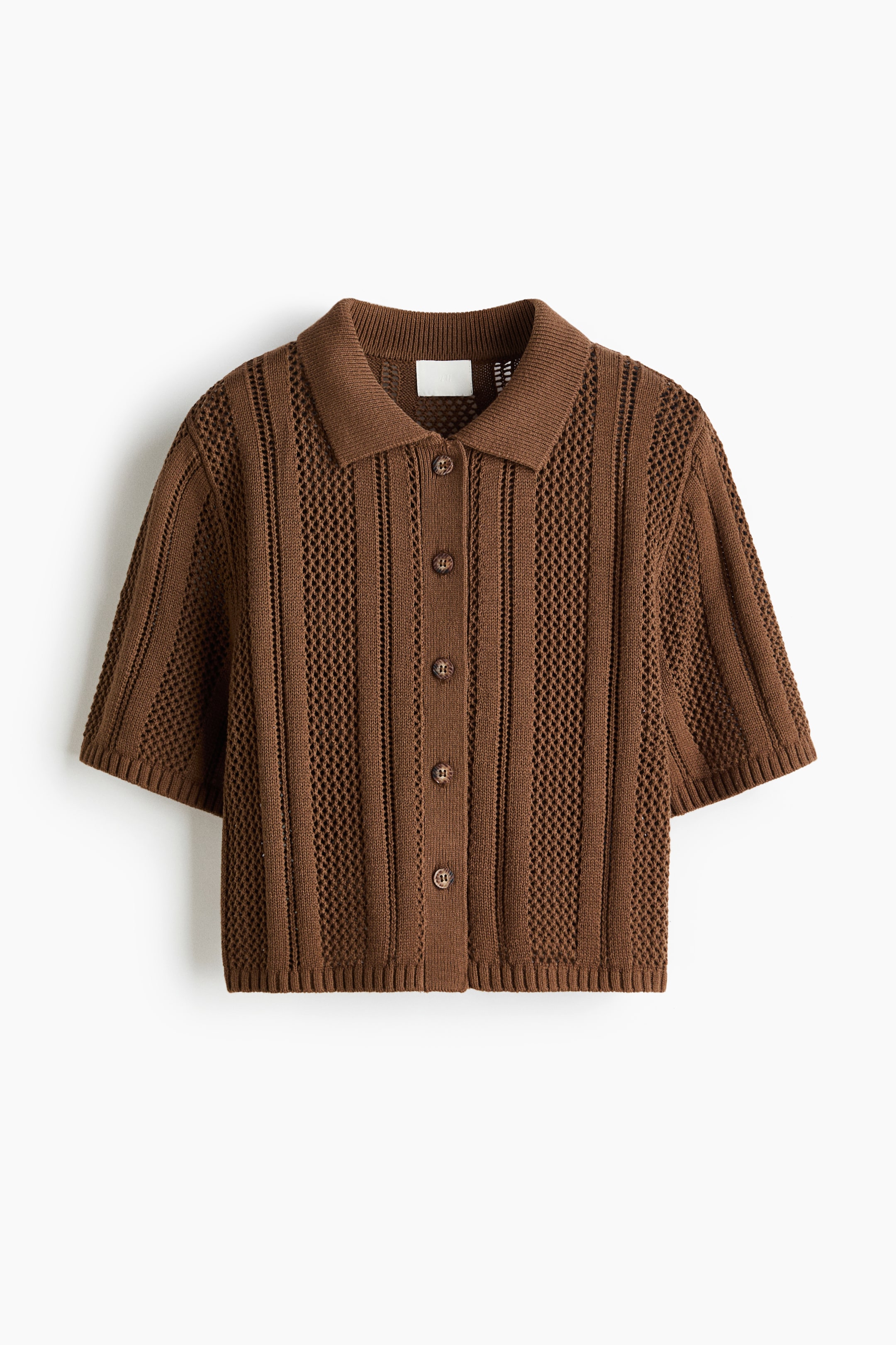 查看大圖: 短袖開襟衫 - 咖啡色 - Ladies | H&M HK 5