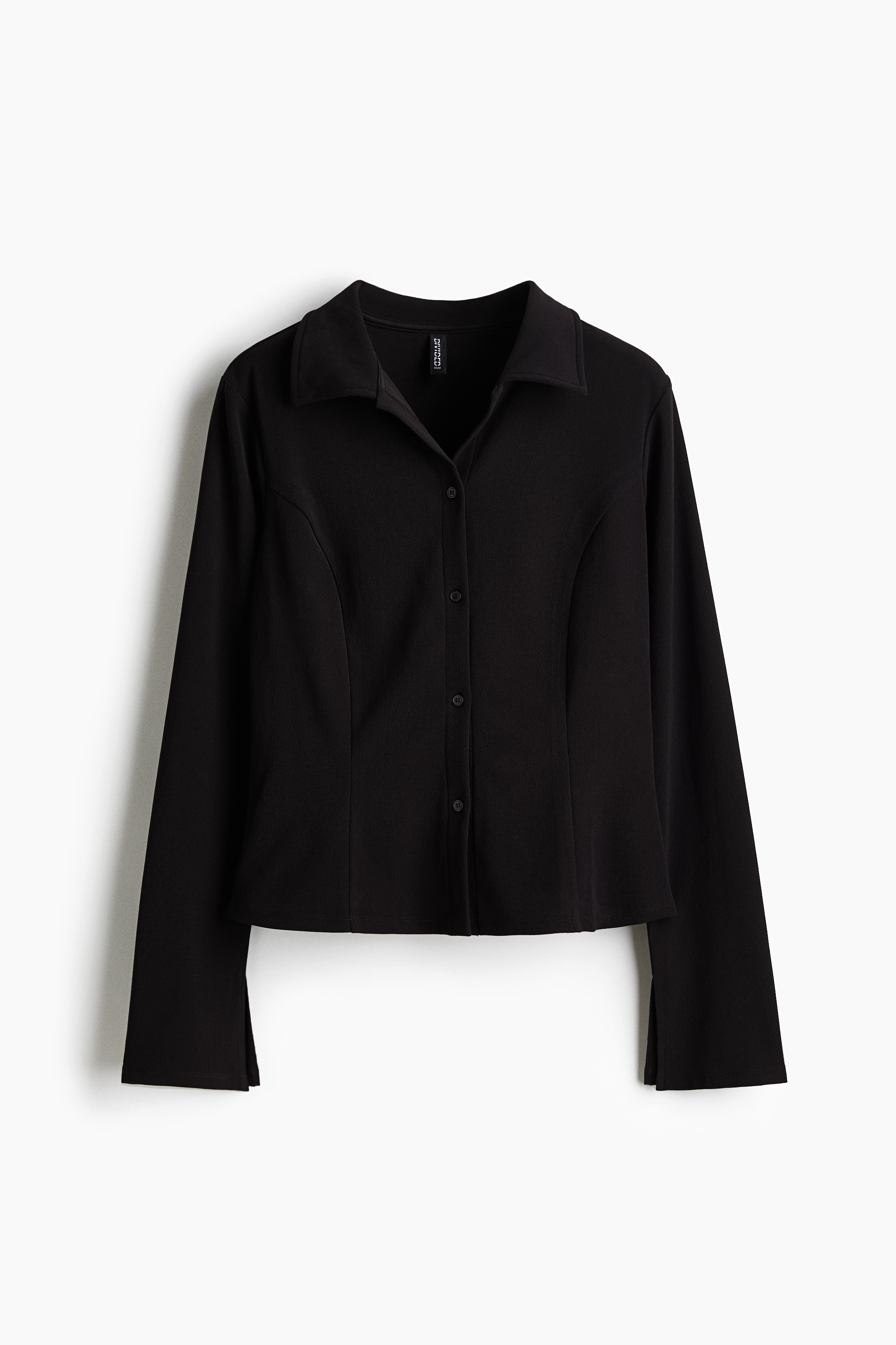 Peplum jersey shirt - Black/Light beige/Pigeon blue