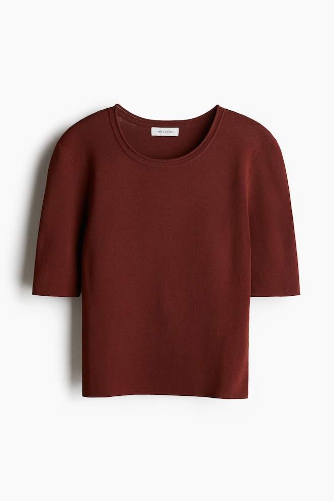 Camiseta de punto fino - Rojo teja/Negro/White - 1