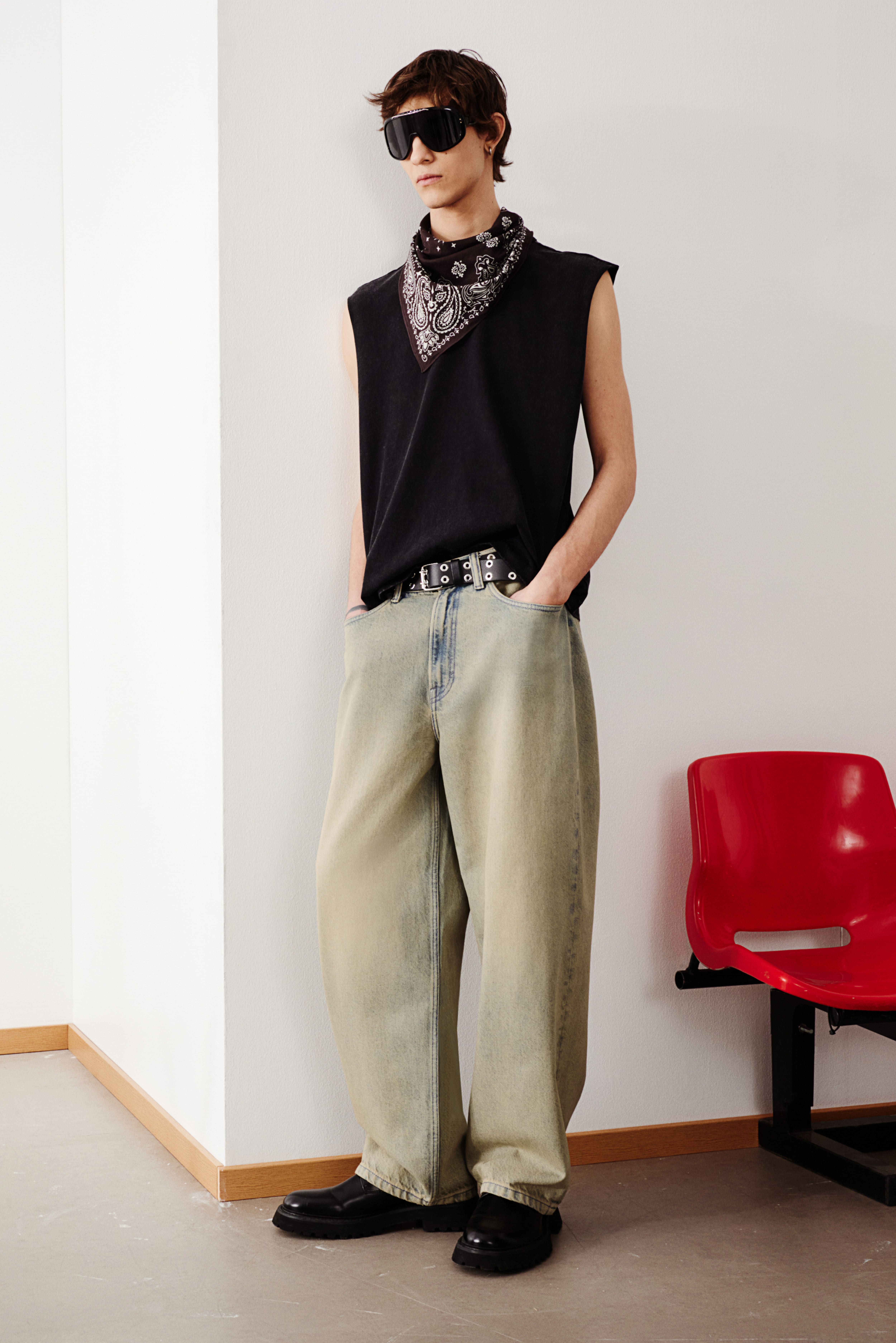 V-Neck Hardware One-Piece Swimsuit