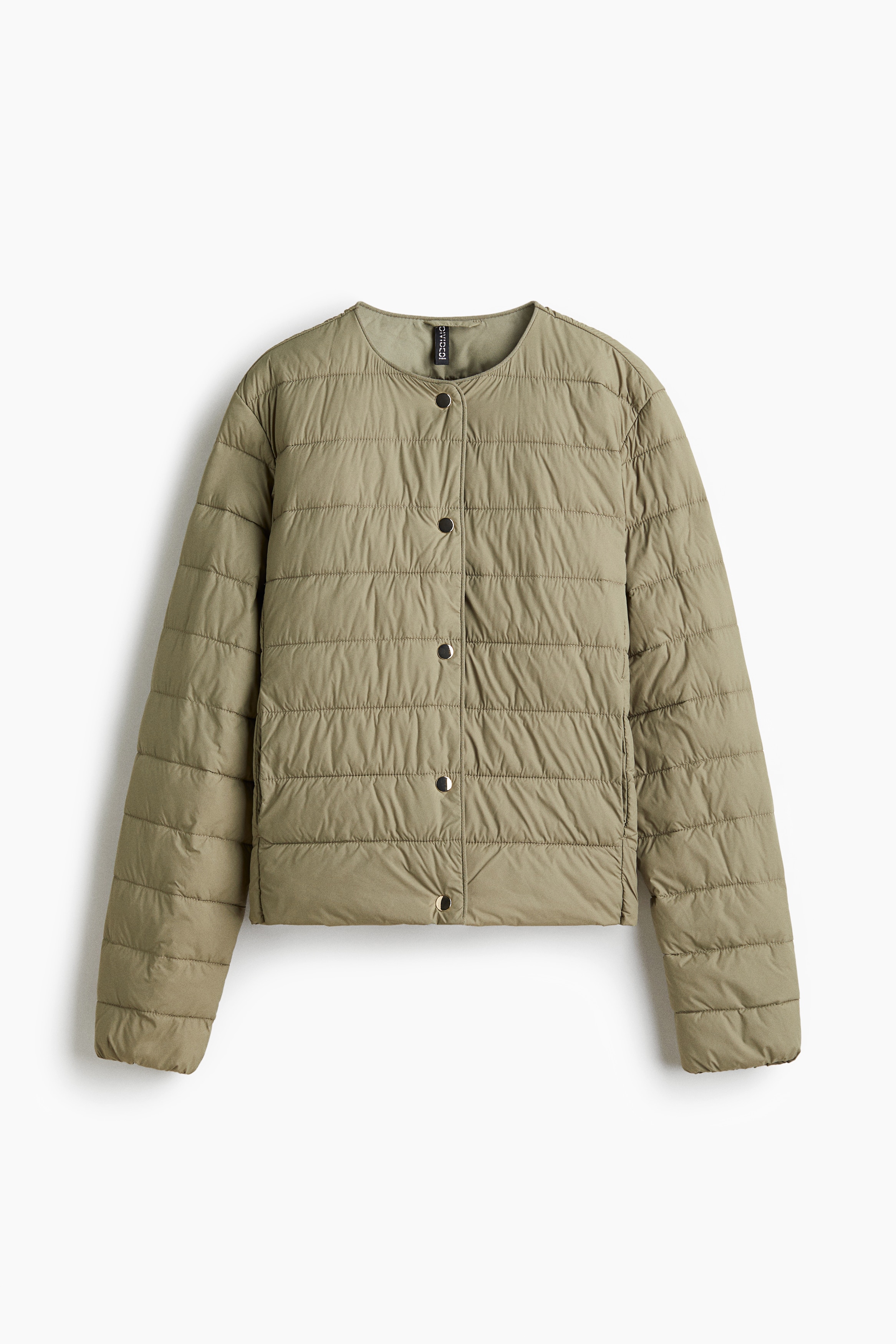Quilted Jacket - Khaki green/Light beige/Black