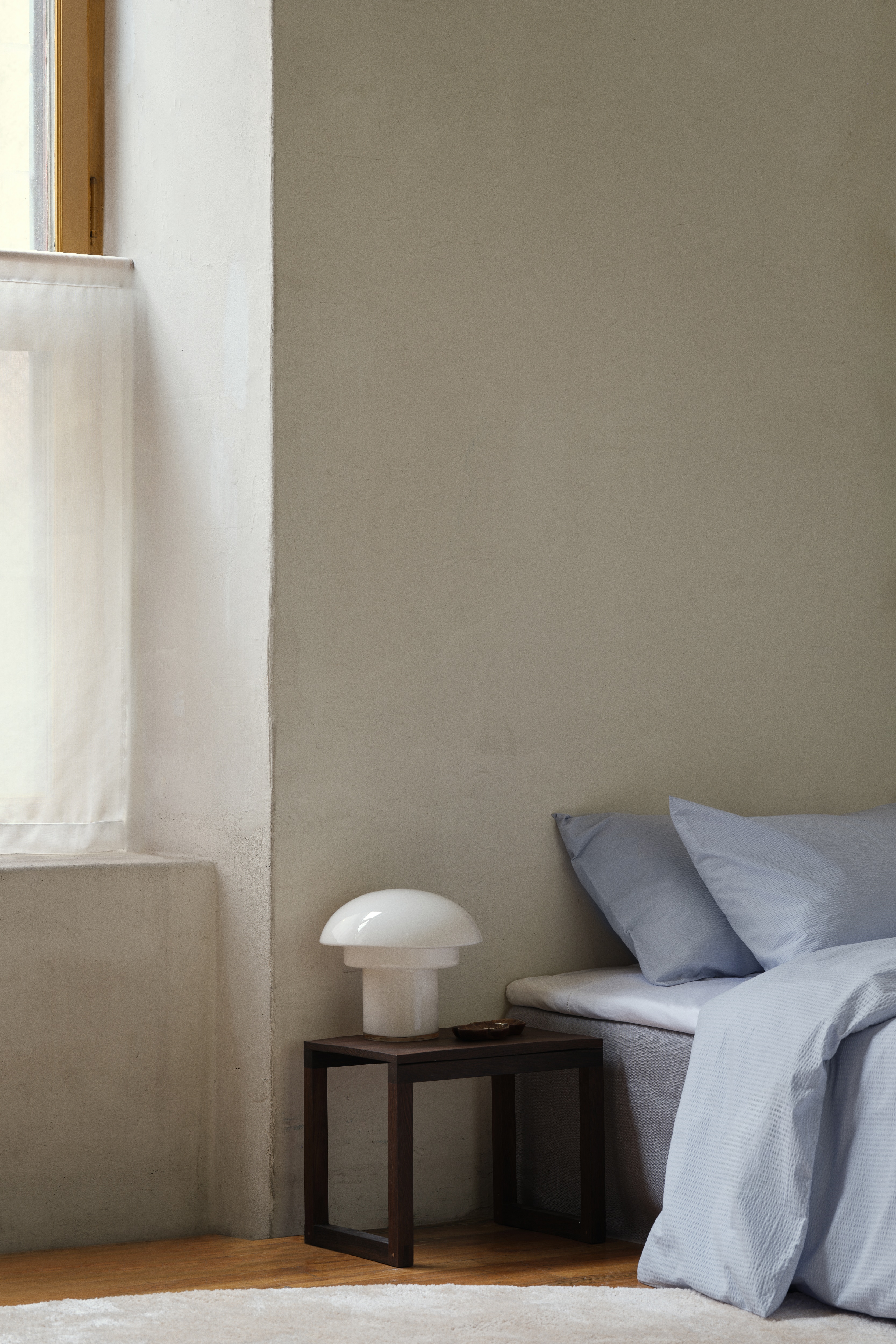 Enkelt påslakanset i bäckebölja - Ljusblå/Ljusgul/Vit/Mörk dimrosa/Ljus dimgrön/Ljusbeige/Mörkbeige/Crèmevit