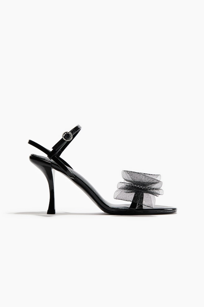 Heeled strappy sandals - Black/Bronze-coloured - 1