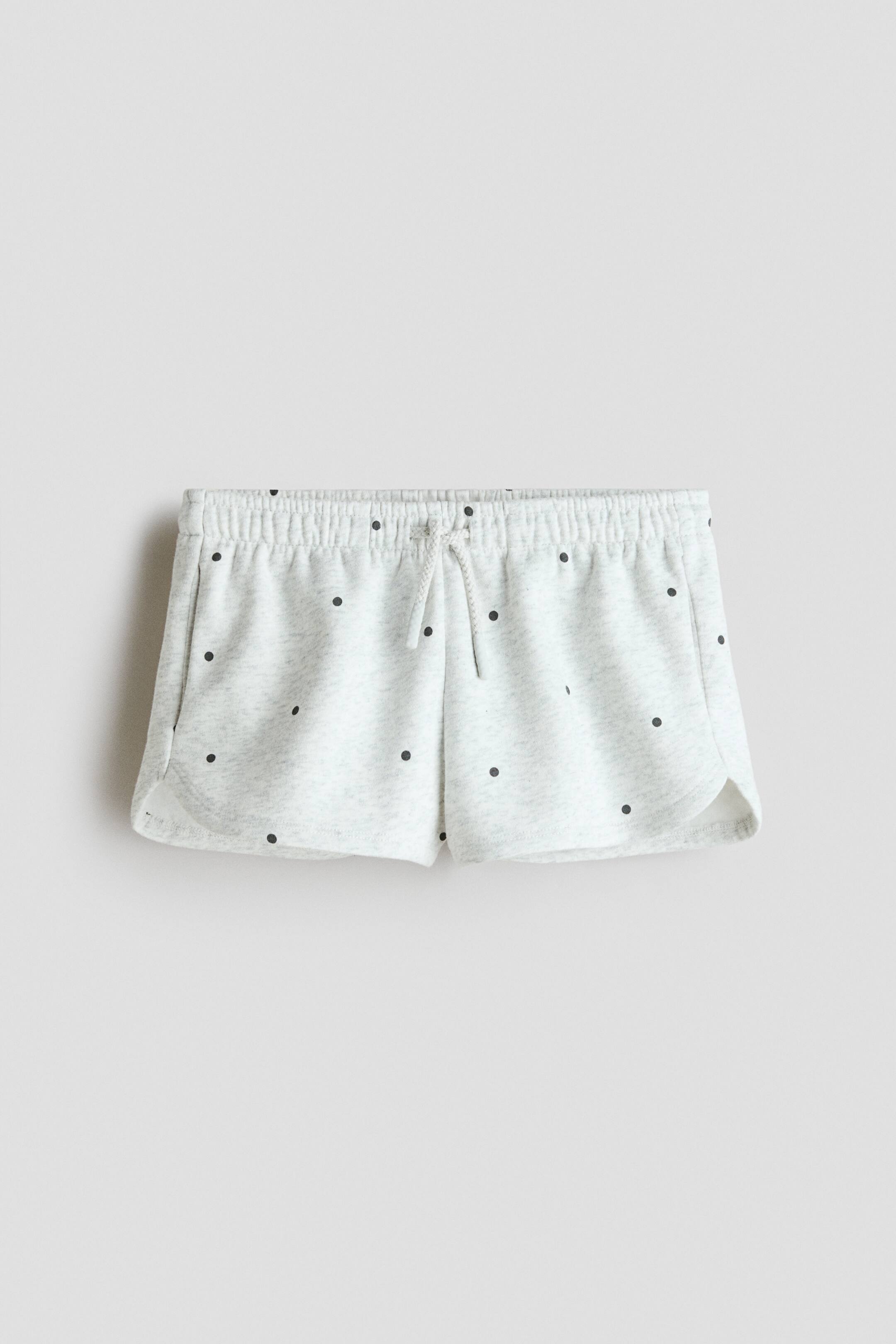 Переглянути збільшене зображення: Patterned sweatshorts - Світло-сірий меланж/горошок - Kids | H&M UA 1