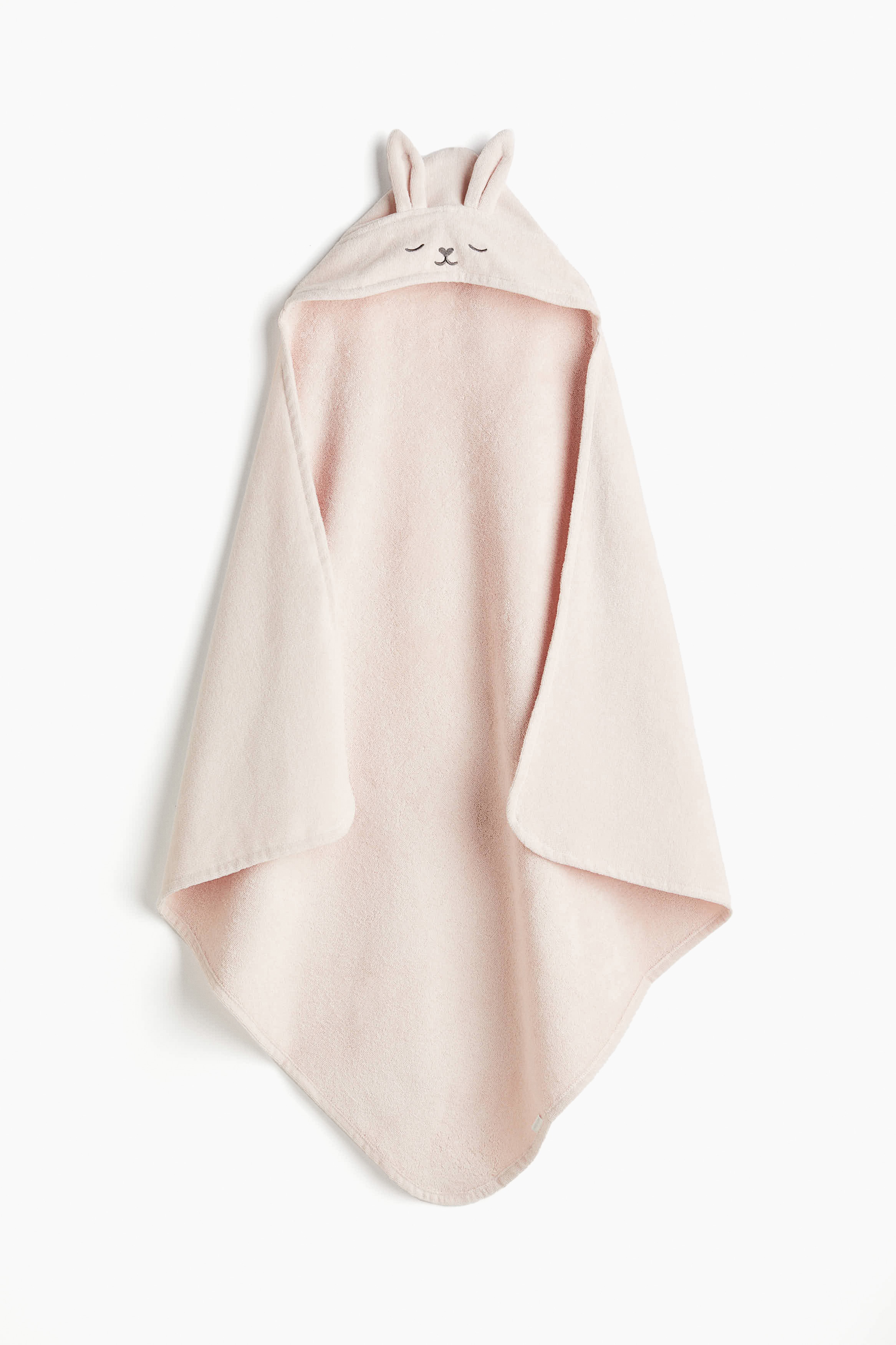H&M Home  - Badehåndkle med hette - Lys rosa/Kanin - size: 80x80
