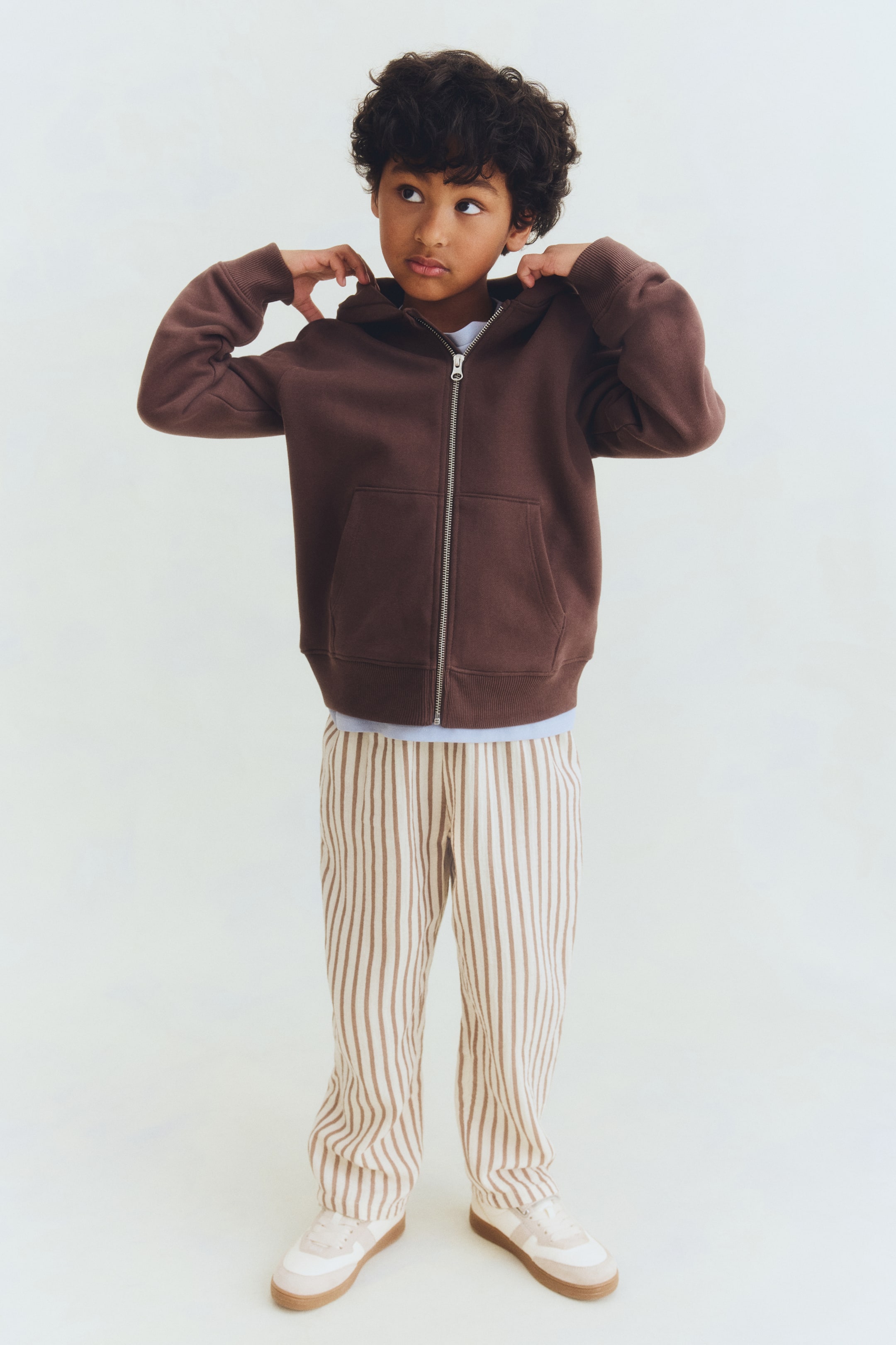 Hooded Cotton Sweatshirt Jacket