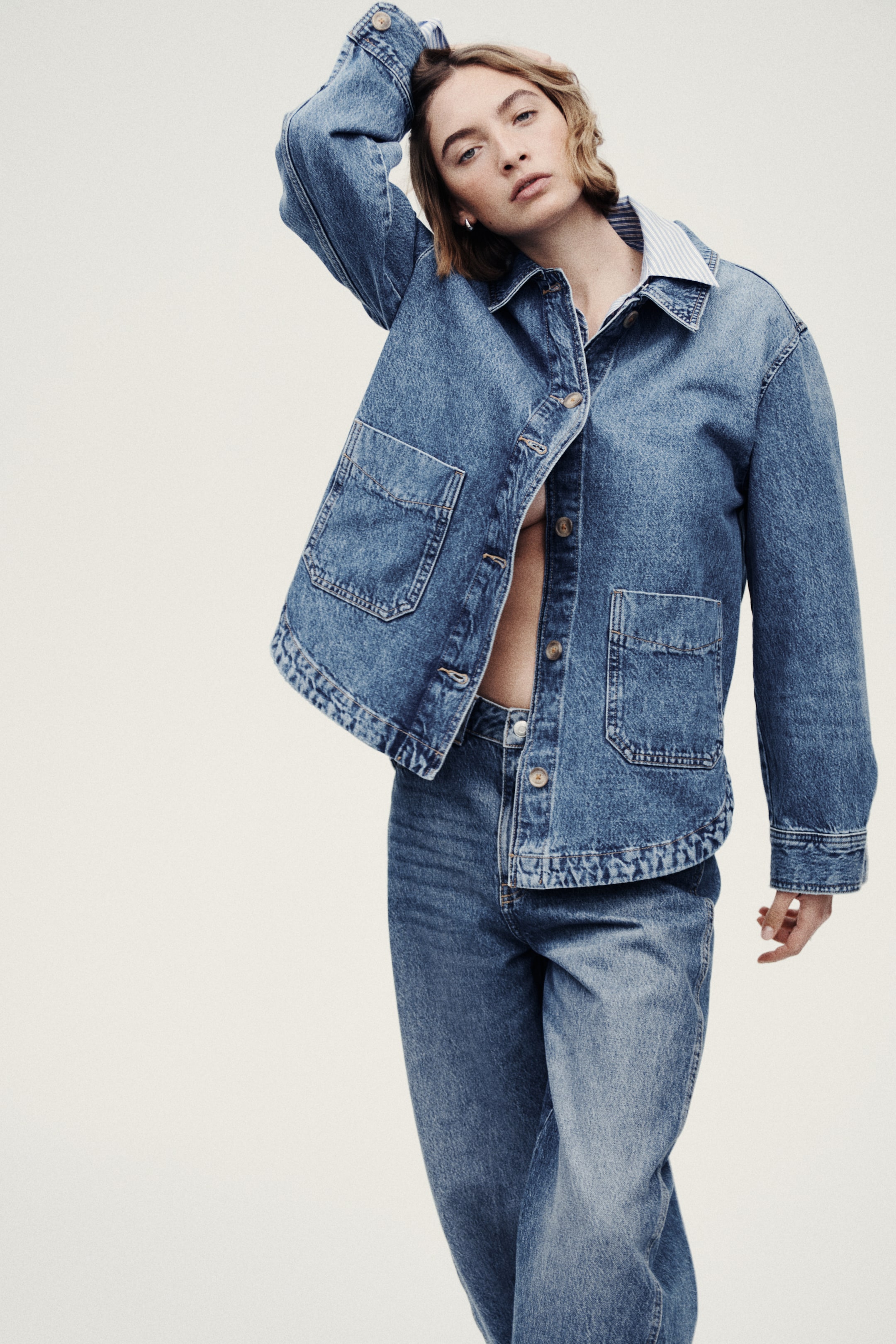 View larger image: Denim shacket - Denim blue - Ladies | H&M 1