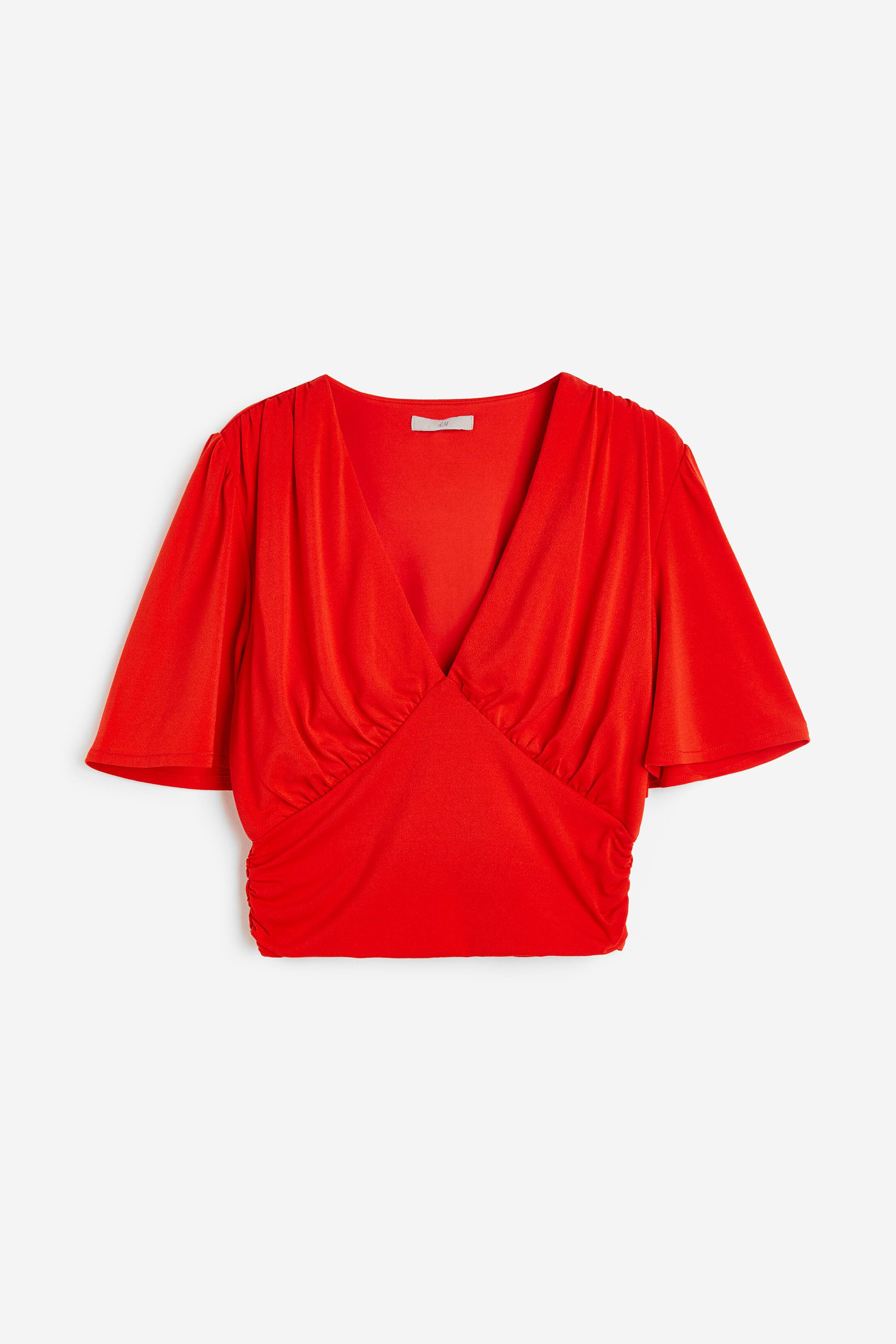 View larger image: Gathered Crop Top - Red - Ladies | H&M PH 1