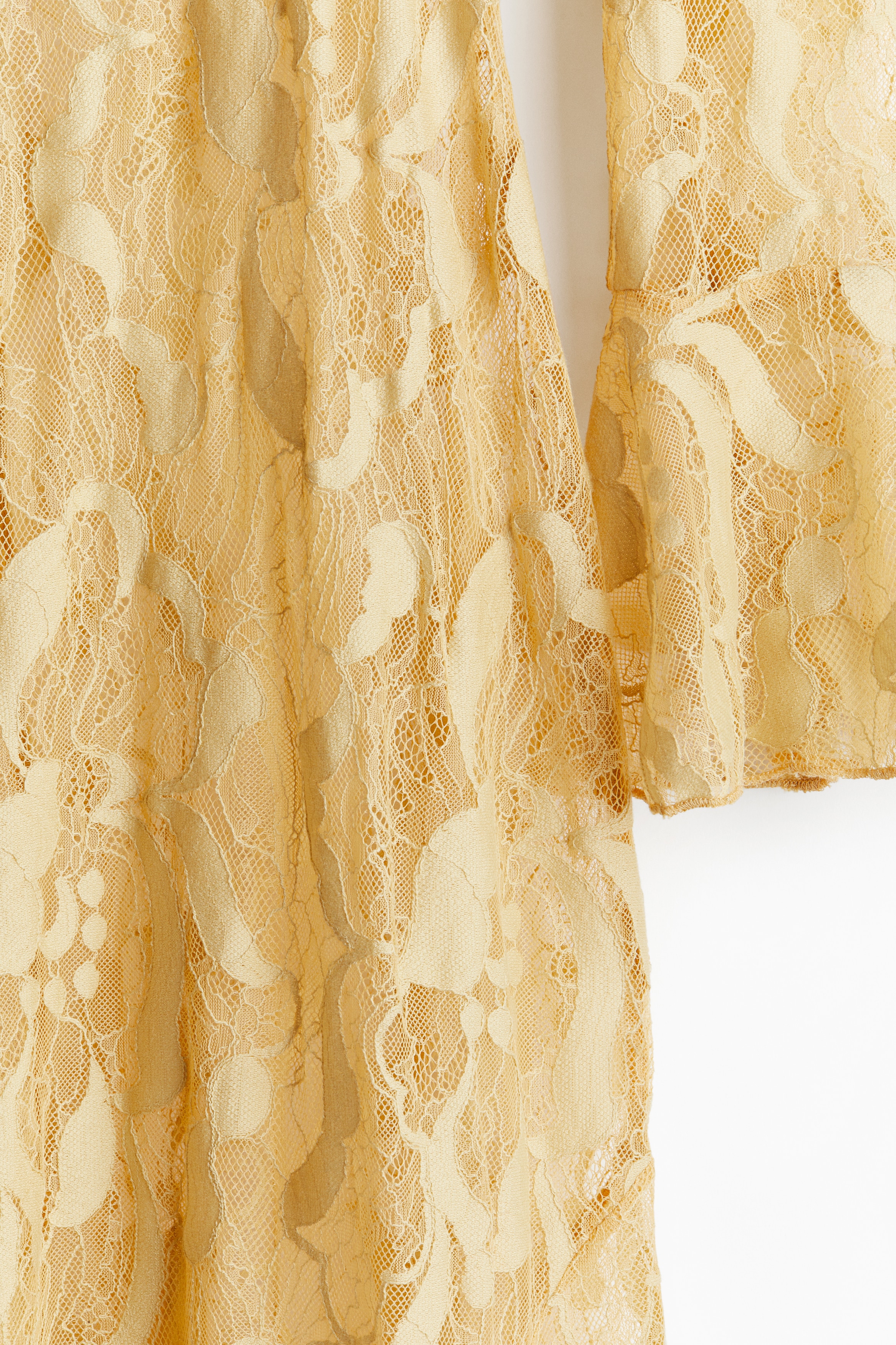 Women's Yellow Turtleneck lace maxi dress | H&M