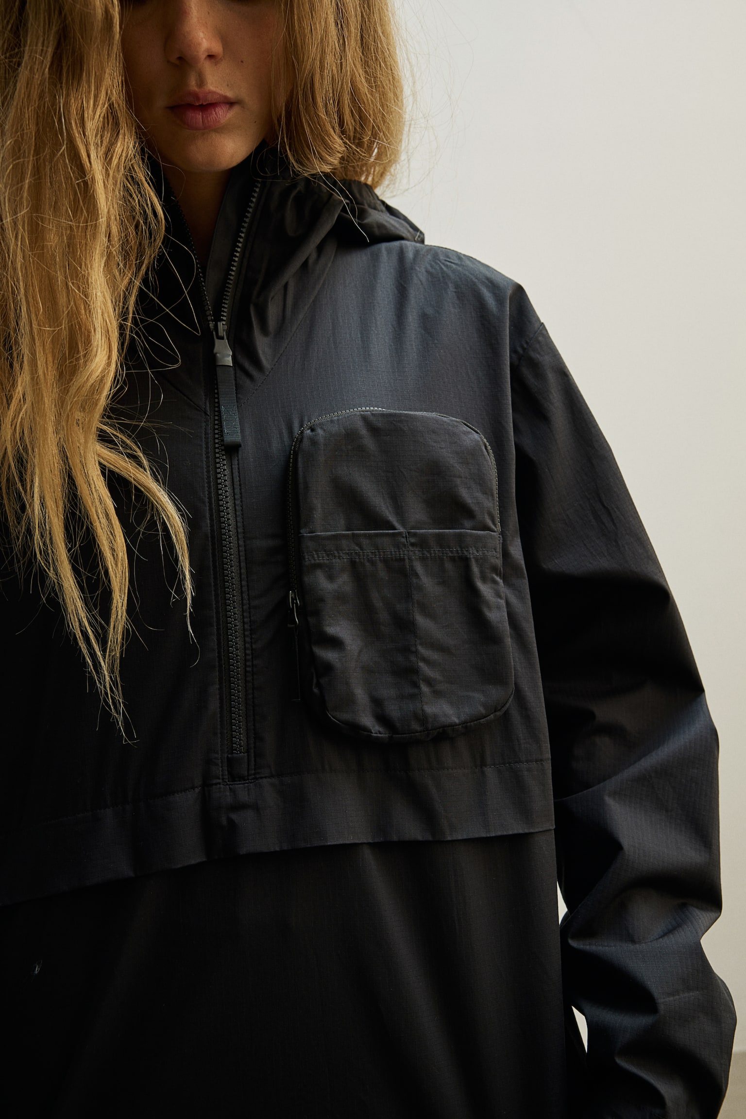 Water Repellent Windbreaker - Black/Khaki green - 6