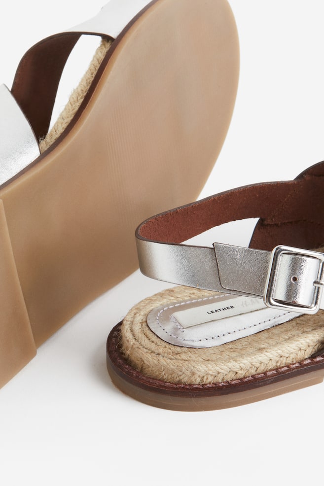 Sandaler i læder - Sølv - 5