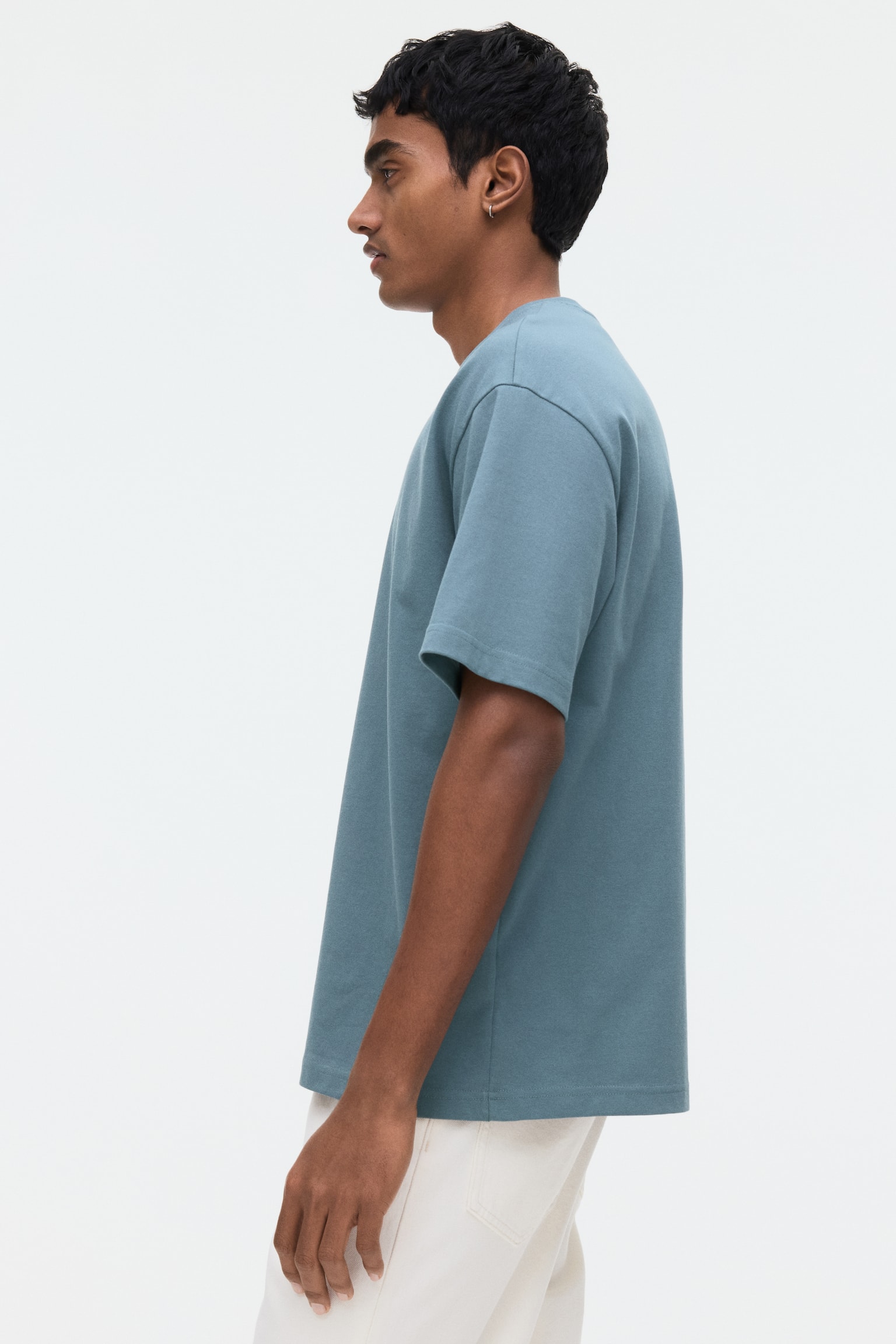 T-shirt i COOLMAX® Relaxed Fit - Blågrön/Mörkgrå/Vit/Svart - 7