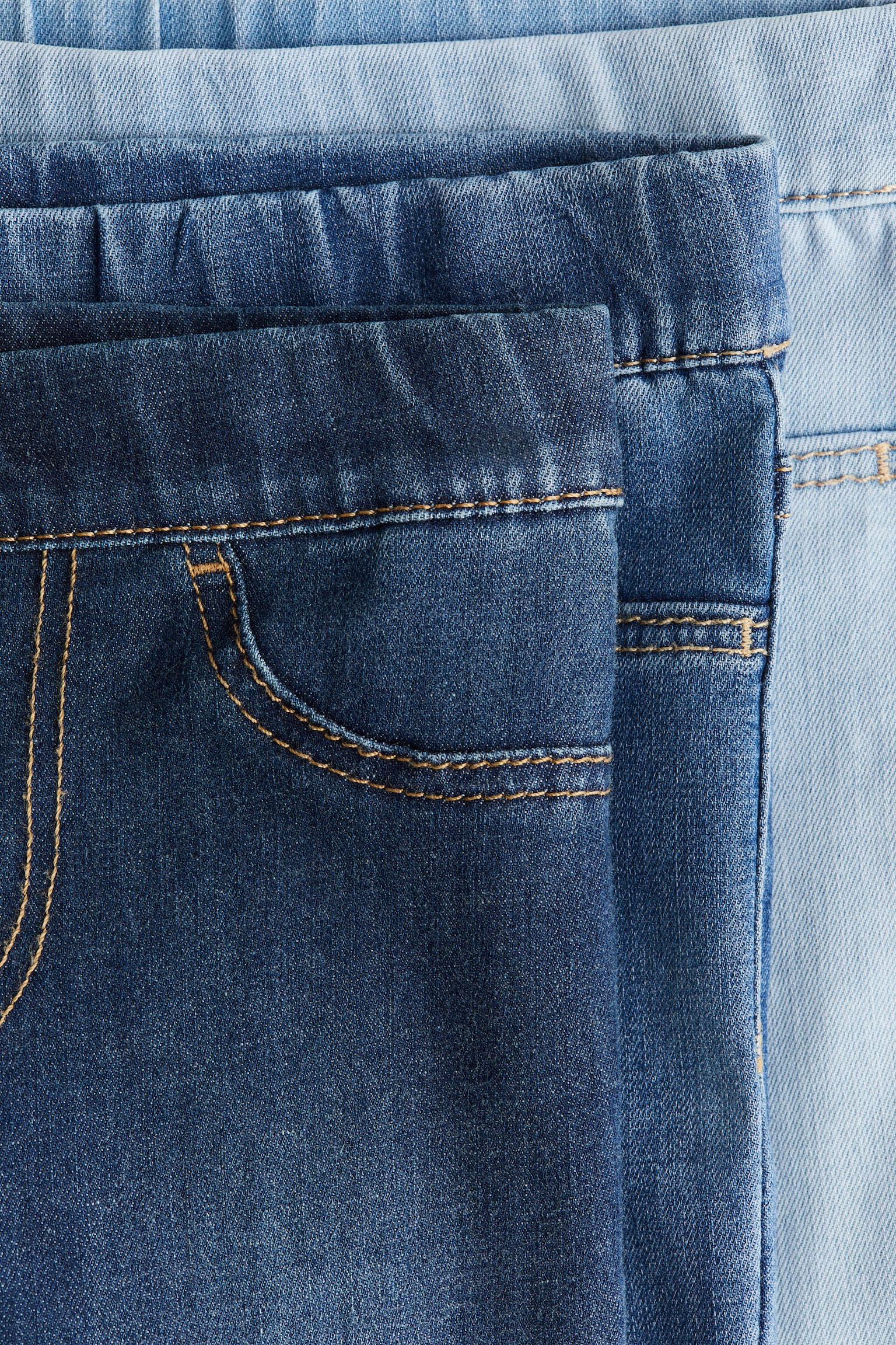 Детские джинсы H&M 3-pack Denim Jeggings, цвет: Джинсовый синий — фото 2