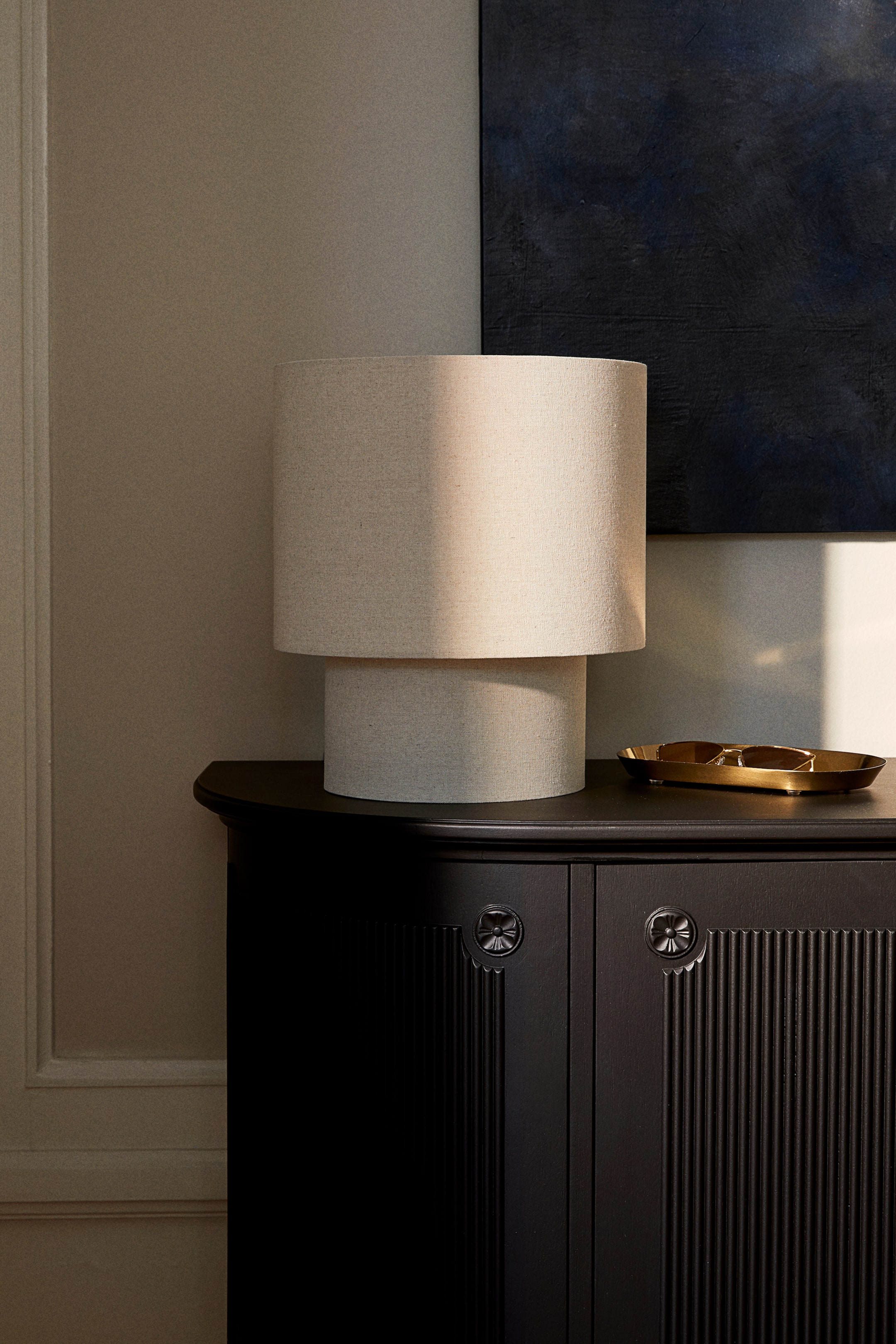 Large Fabric-covered Table Lamp